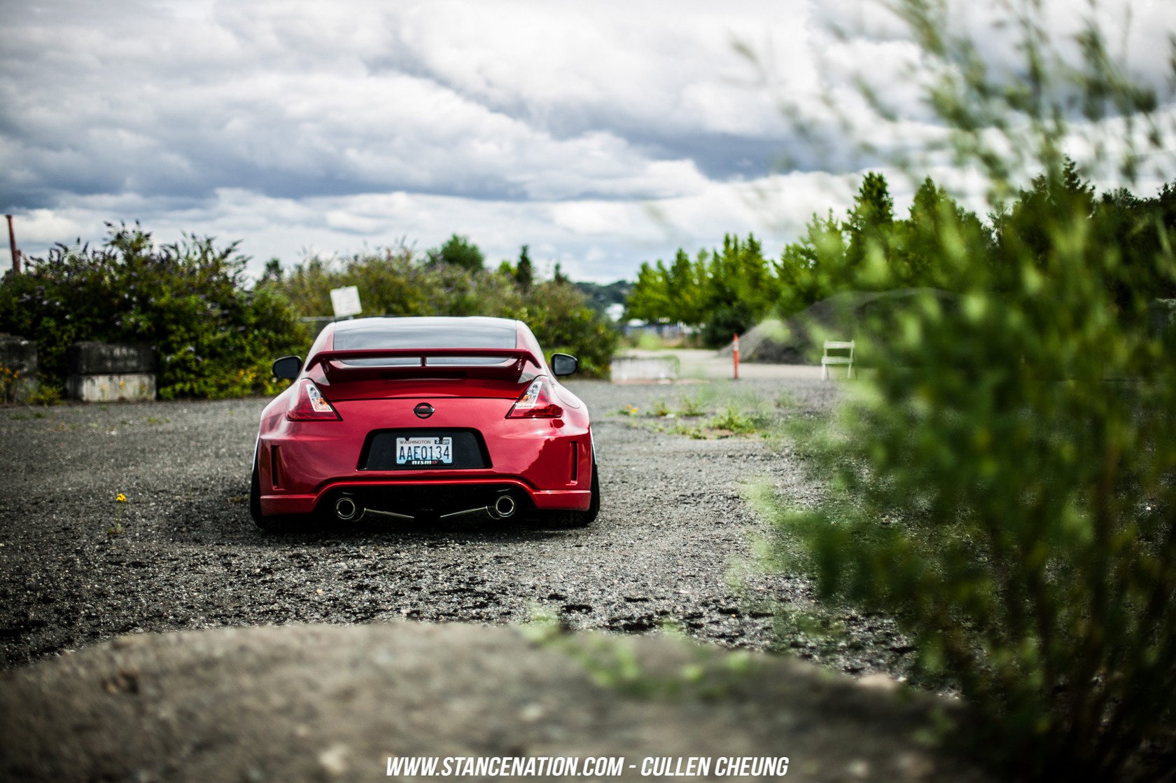 General 1680x1118 red cars car StanceNation vehicle numbers rear view Nissan Fairlady Z Nissan 370Z Nissan