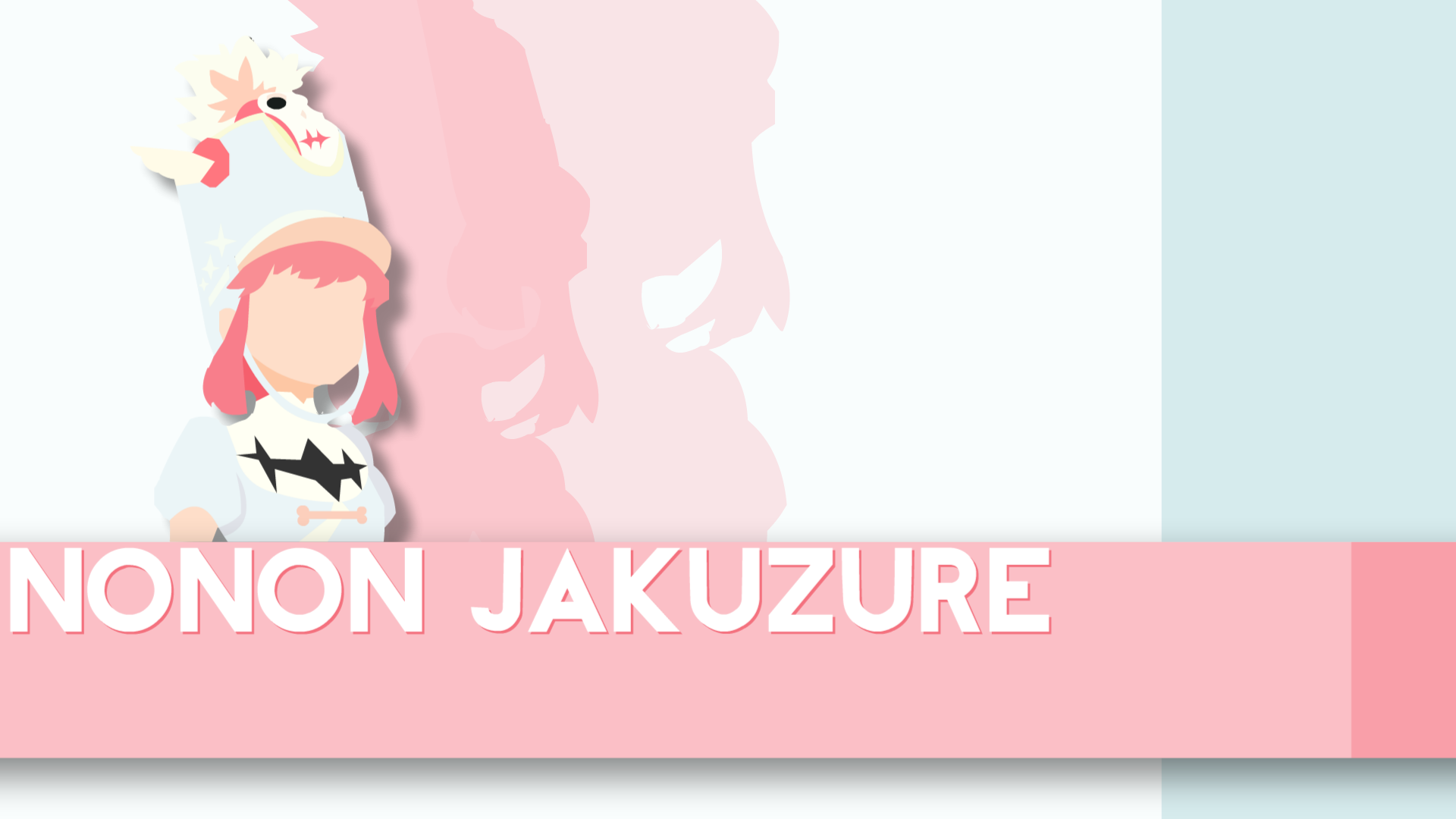 Anime 1920x1080 Kill la Kill Jakuzure Nonon anime girls anime pink simple background minimalism pink hair typography