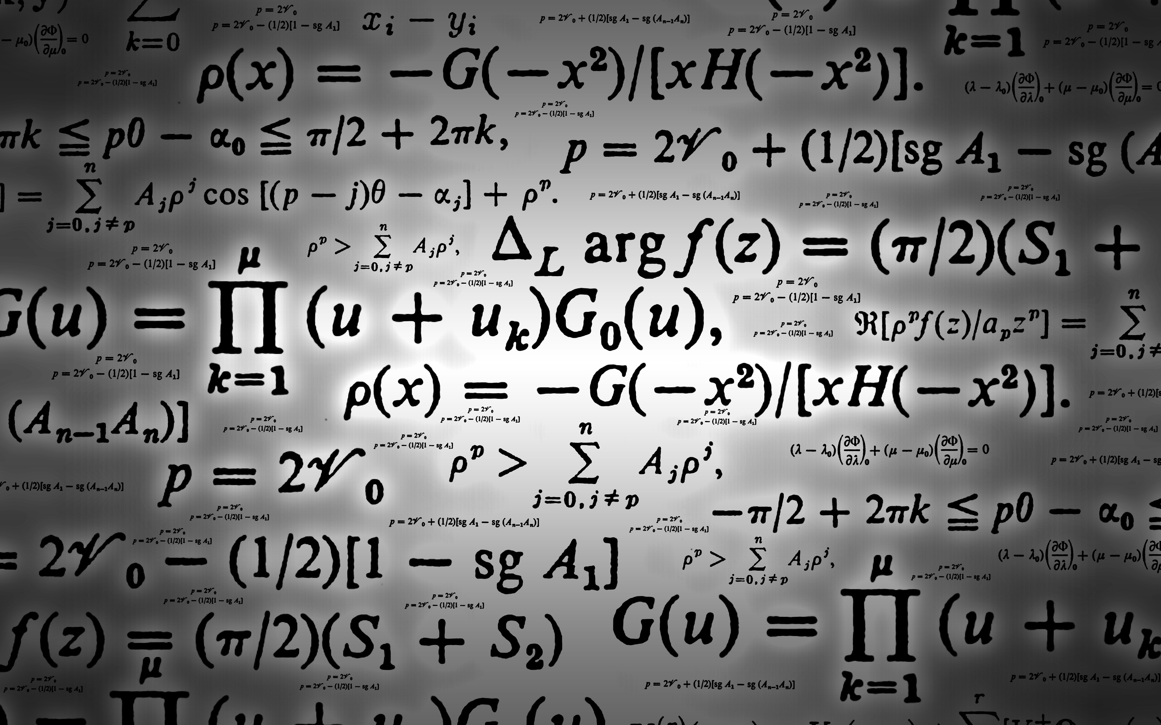 General 3840x2400 mathematics formula equation science gray monochrome