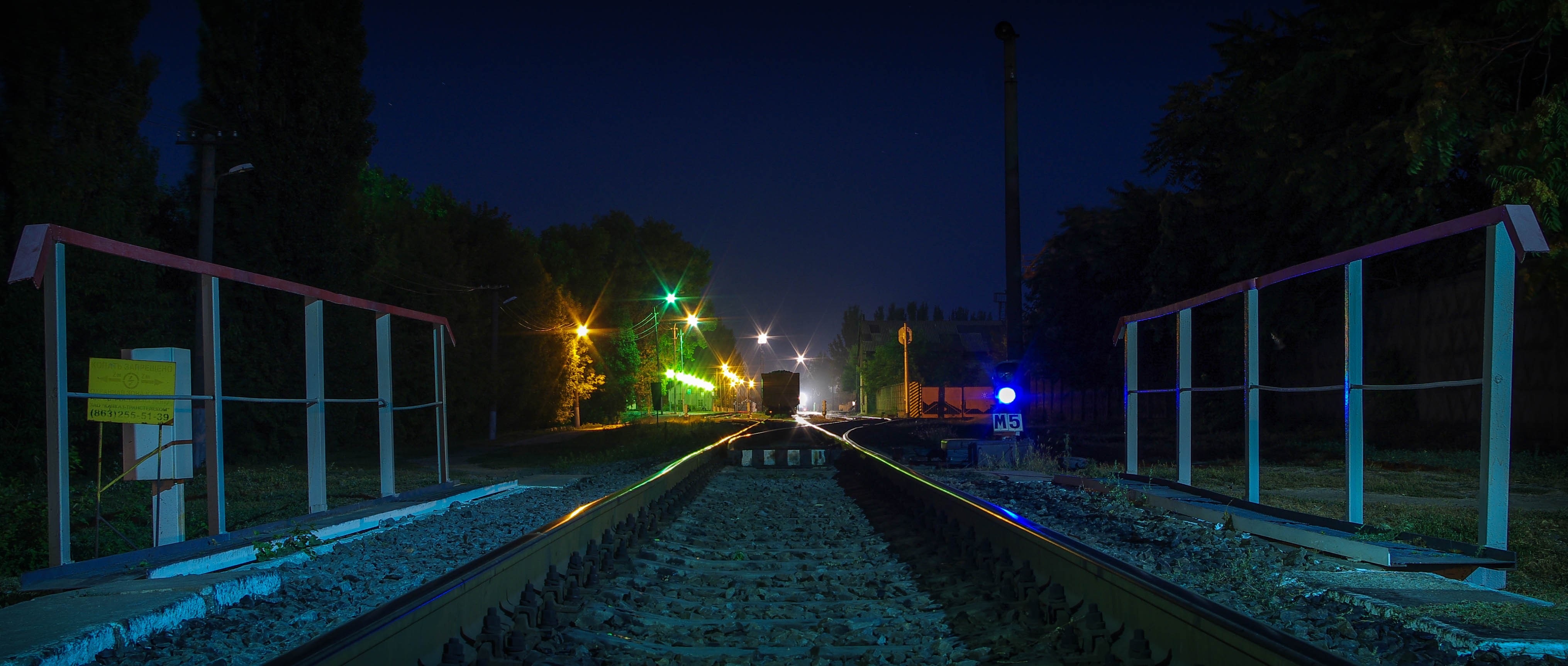 General 4061x1726 night lights metal railway low light ultrawide Russia train street light sky