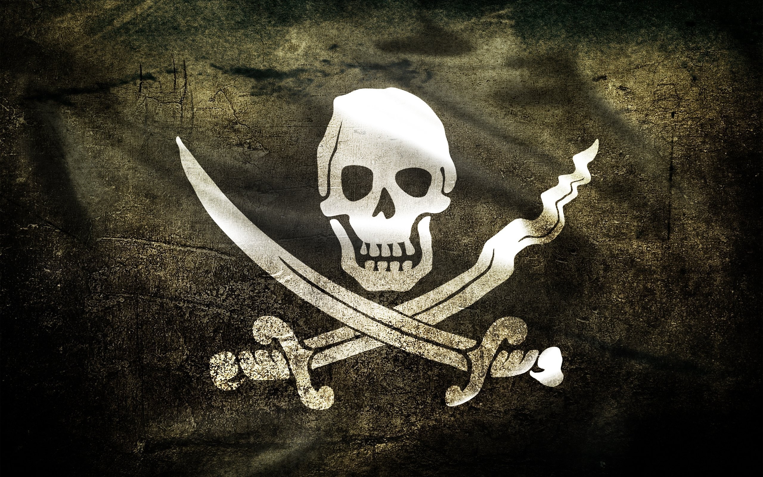 General 2560x1600 Jolly Roger flag artwork pirates skull digital art