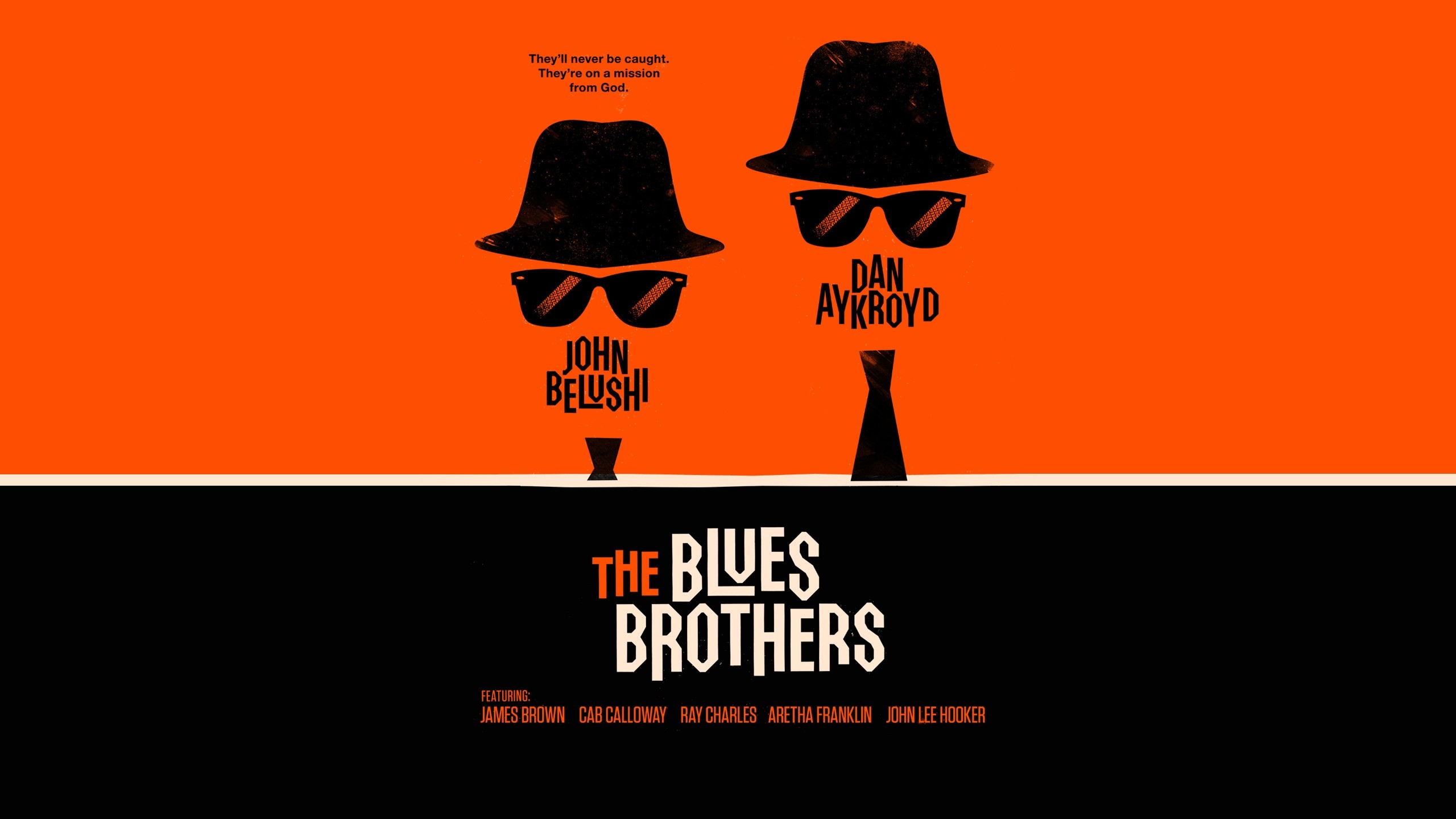 General 2560x1440 movies sunglasses The Blues Brothers text digital art