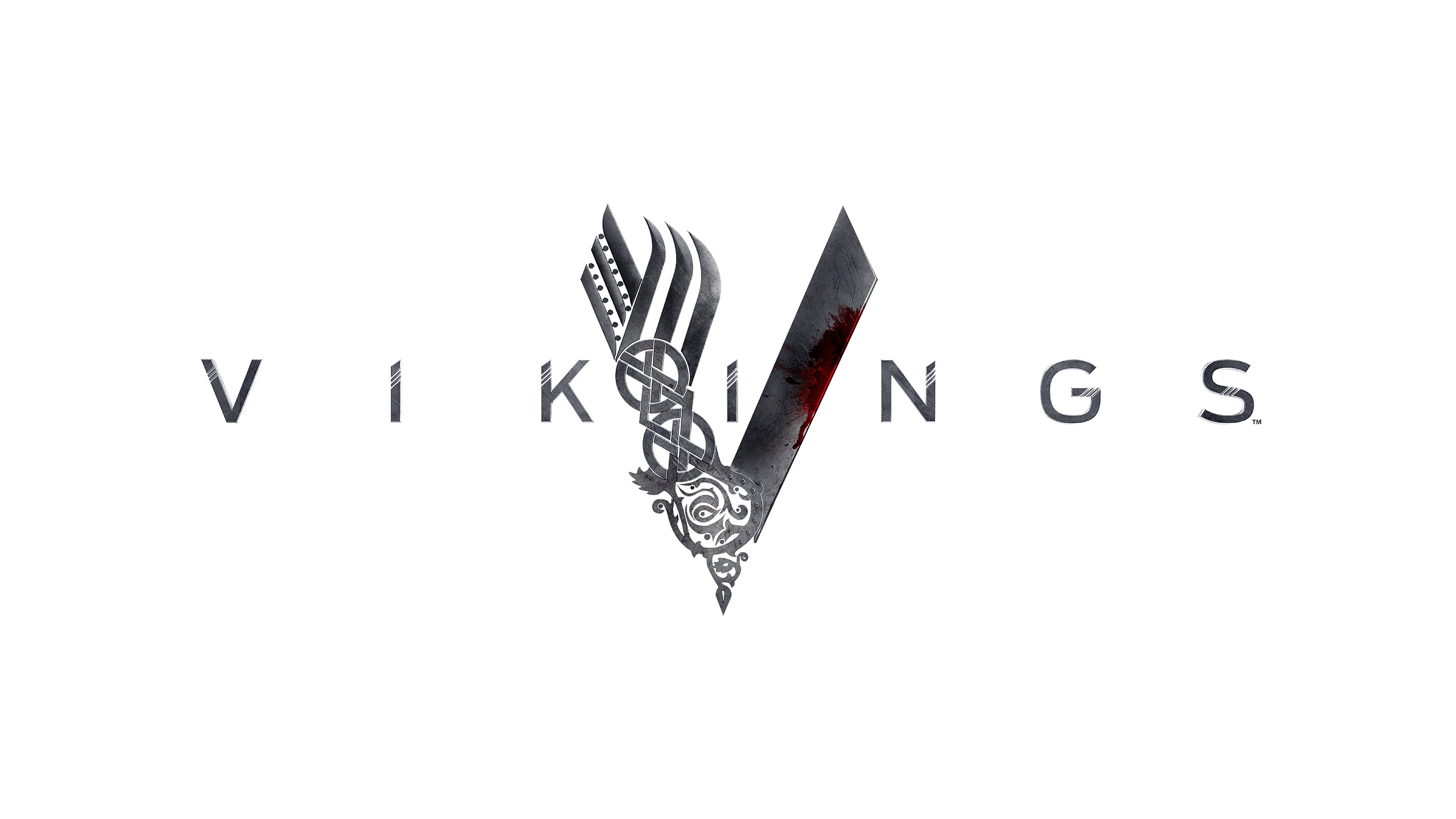 General 3840x2160 Vikings (TV series) logo TV series digital art simple background