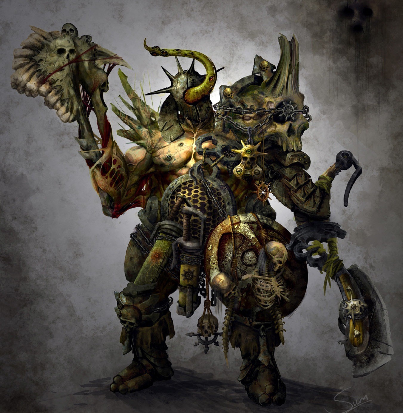 General 1351x1385 fantasy art Chaos Warrior Warhammer