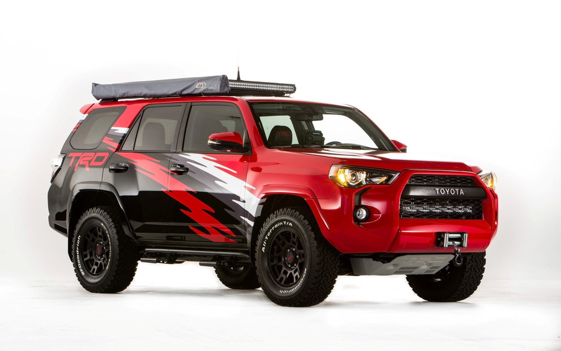 General 1920x1200 Toyota TRD 4Runner car vehicle red cars white background simple background SUV offroad Japanese cars