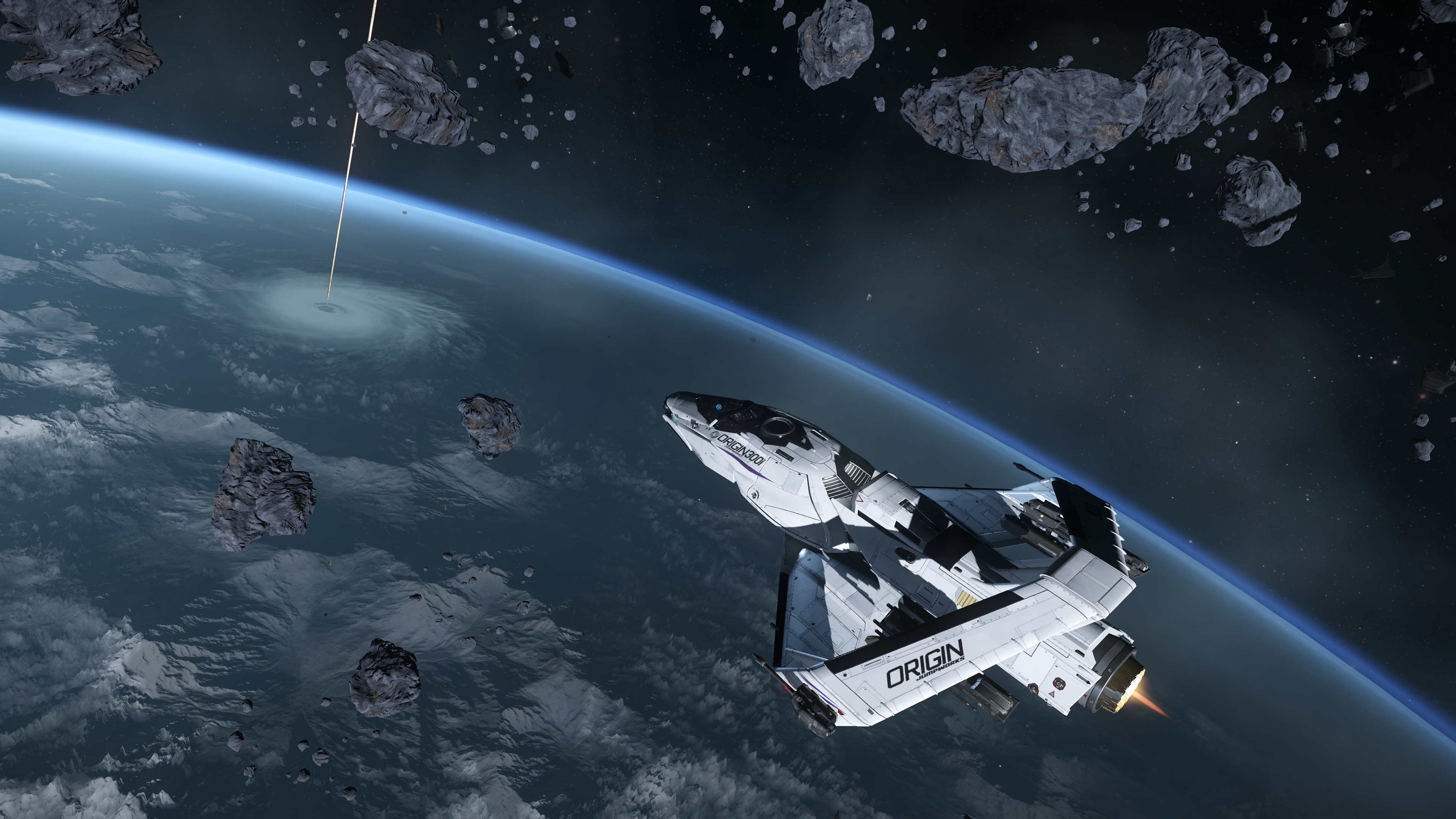 General 3840x2160 space Star Citizen Origin 300i asteroid video games