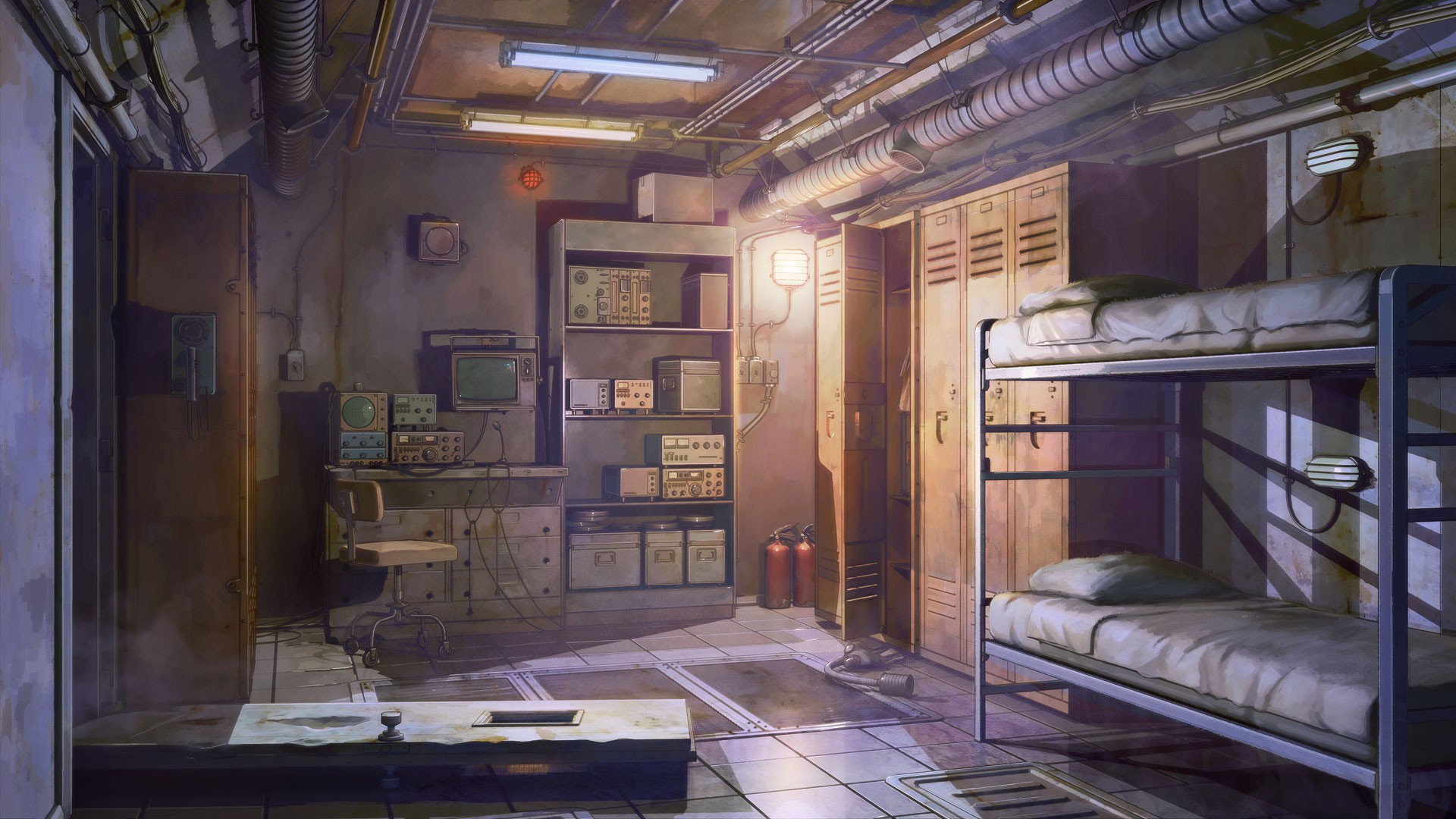 General 1920x1080 bed door lockers tiles Everlasting Summer (visual novel) vents indoors