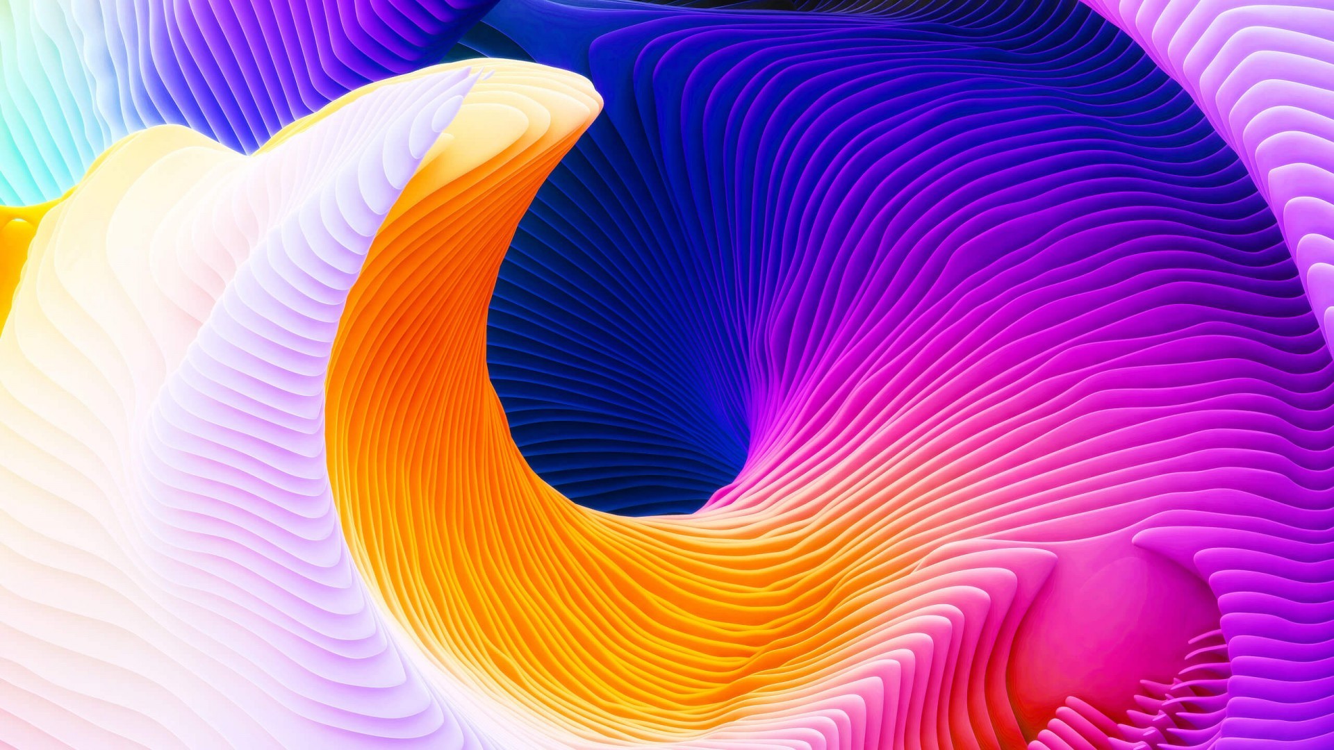General 1920x1080 colorful spiral abstract digital art blue pink orange