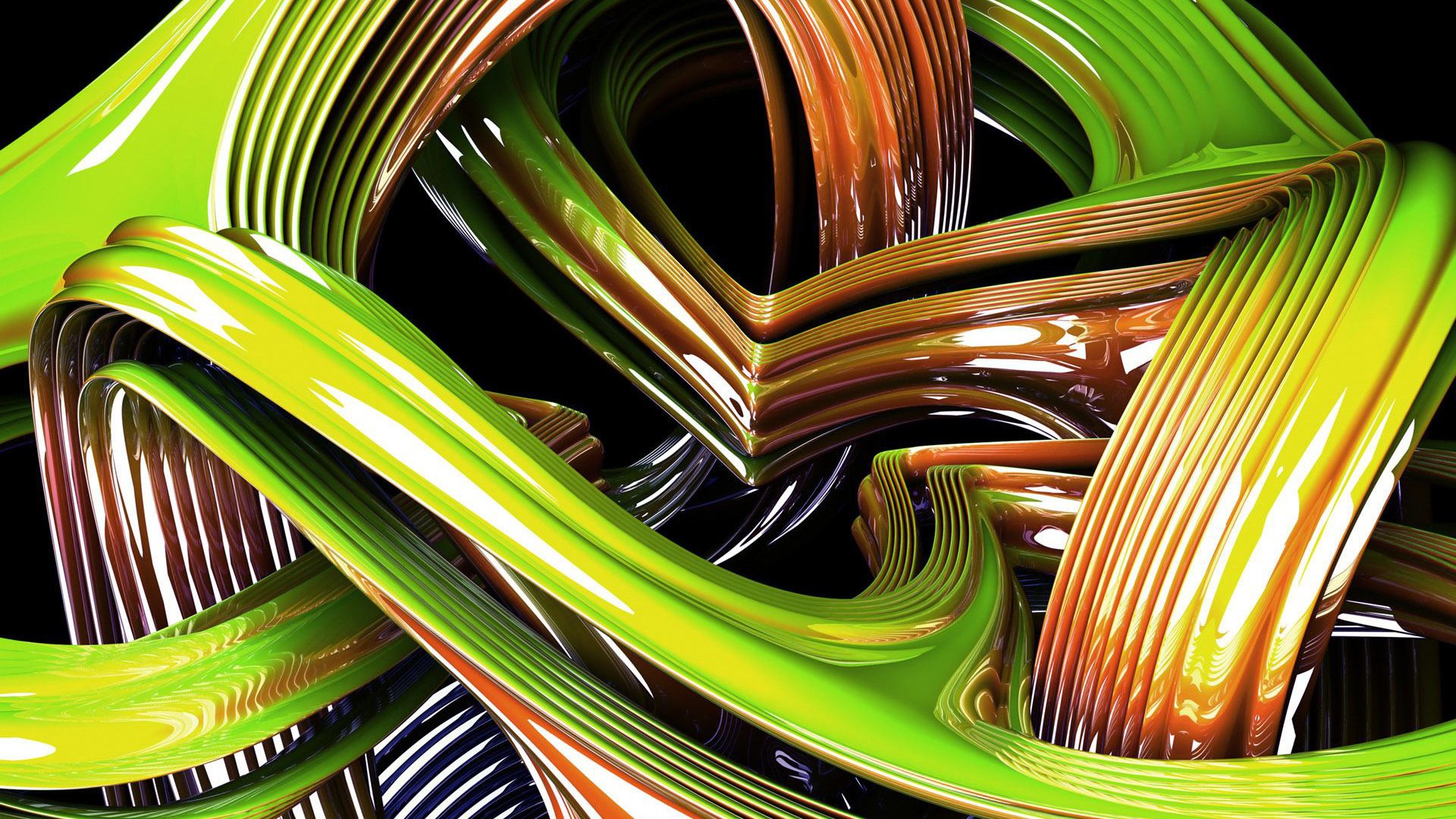 General 1920x1080 digital art colorful CGI abstract shapes swirls