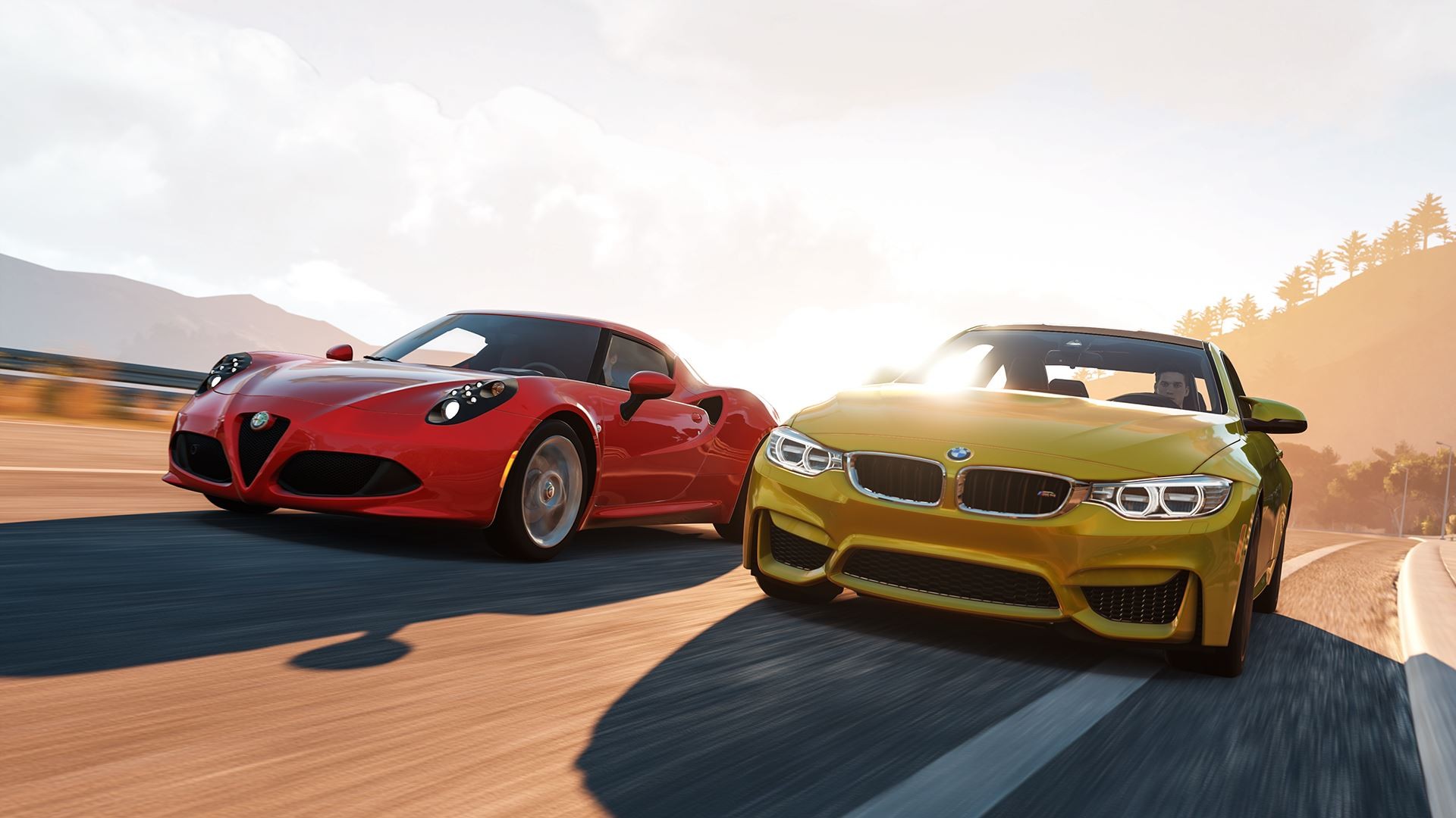 General 1920x1080 car racing yellow cars red cars vehicle road video games