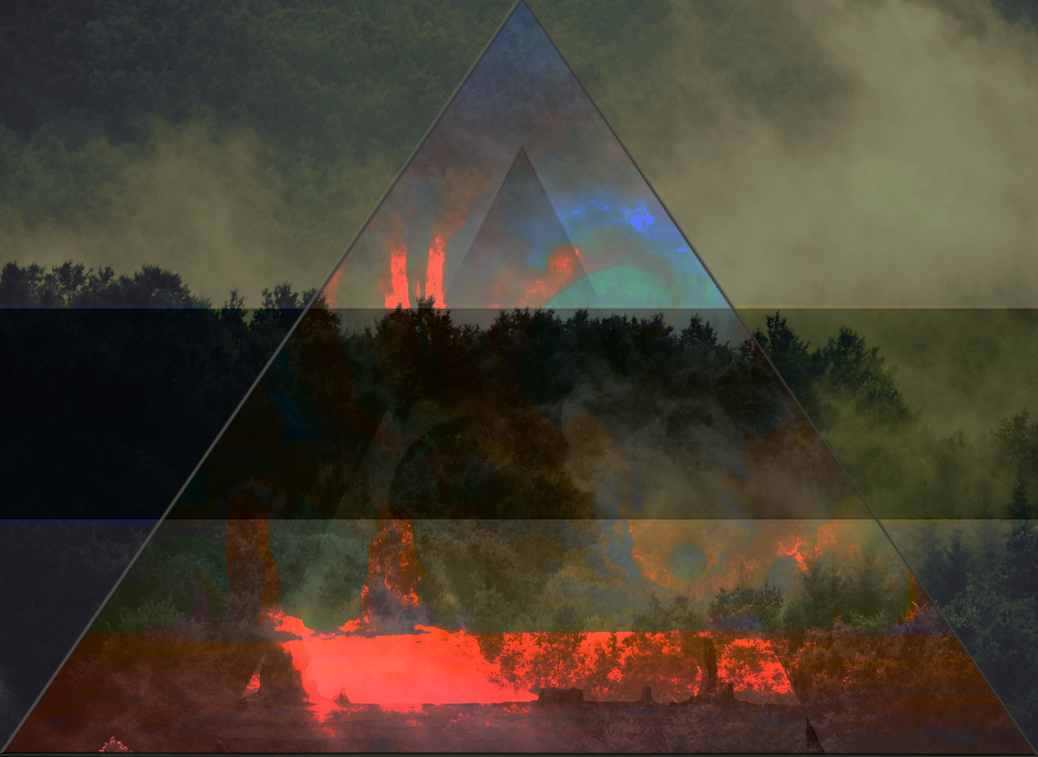 General 2048x1494 colorful triangle forest digital art