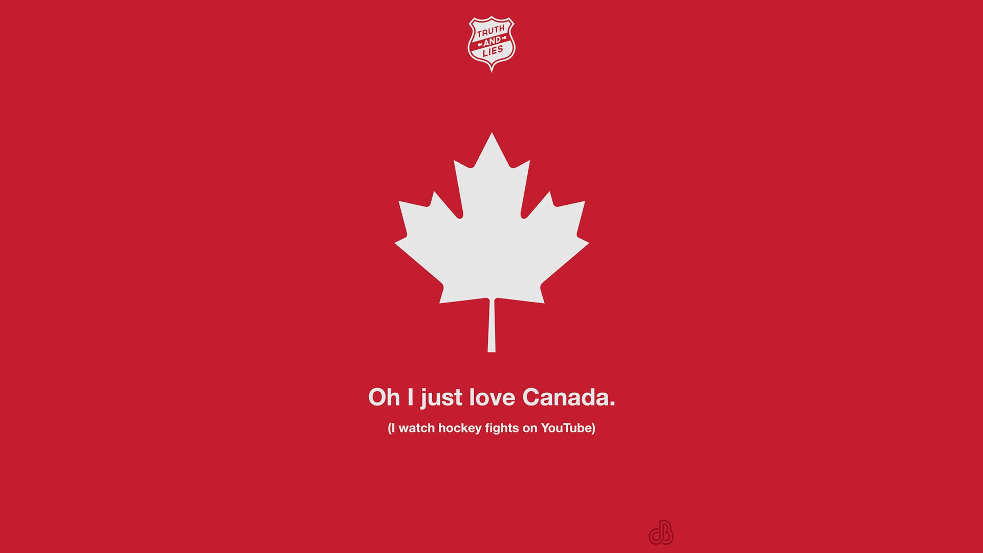 General 1920x1080 Justin Barber red background simple background leaves Canada humor red typography