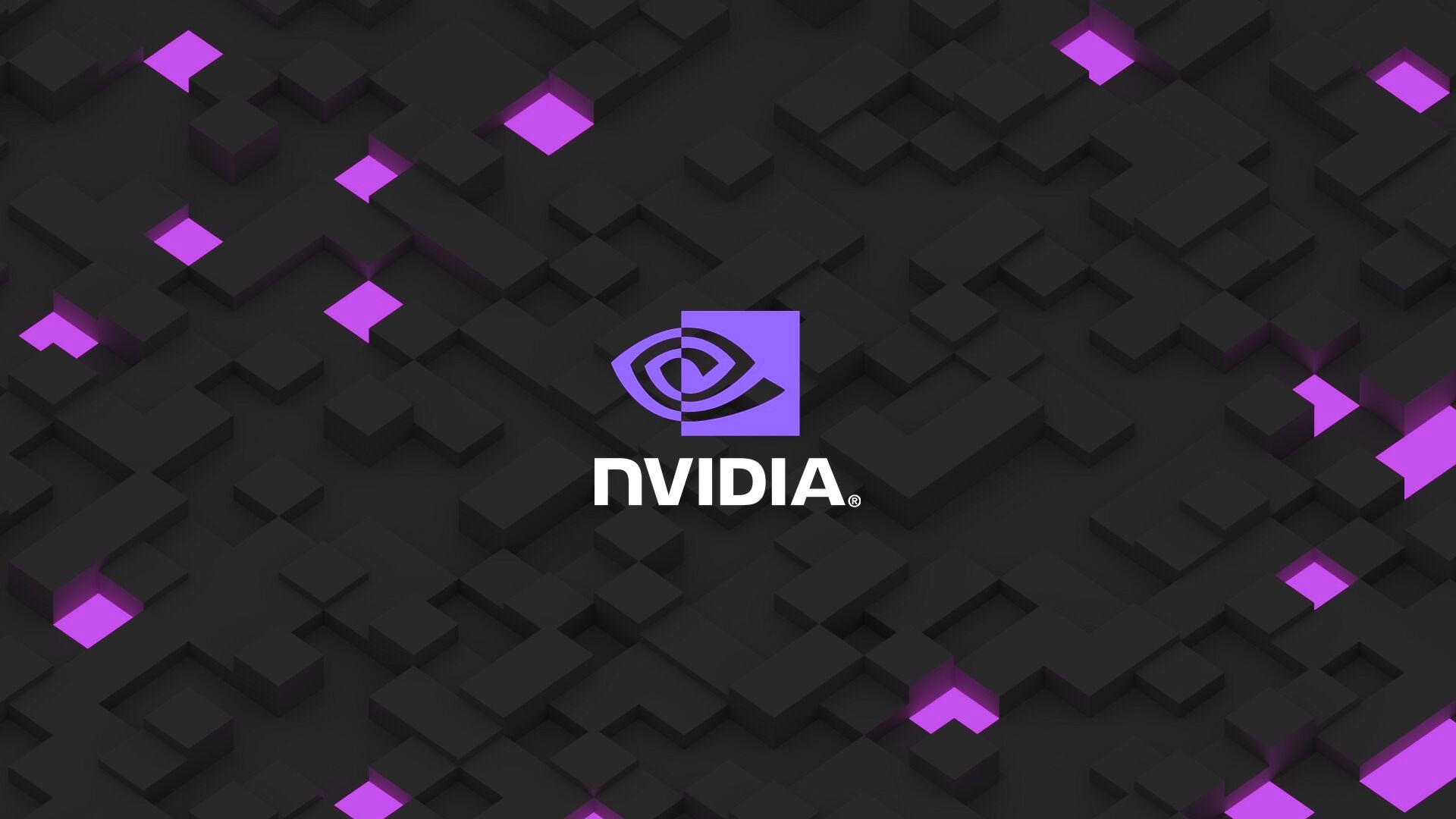 General 1920x1080 Nvidia technology logo text 3D blocks texture purple black