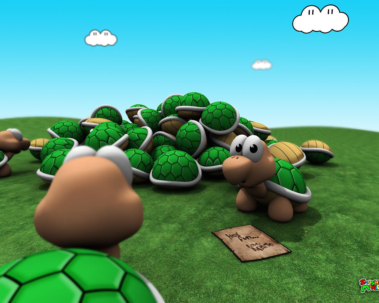 General 1280x1024 Super Mario Mario Bros. turtle video games video game art