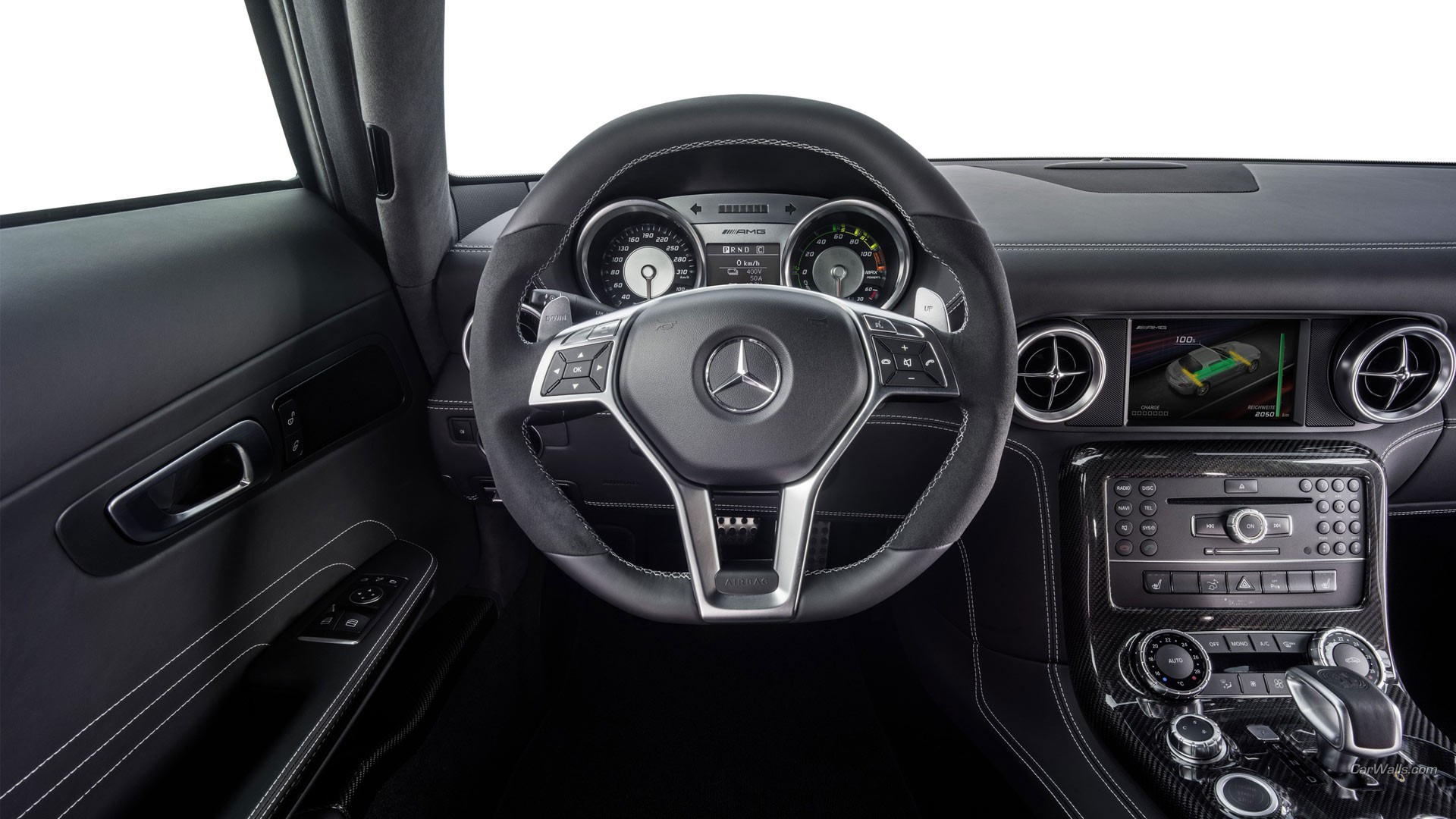 General 1920x1080 Mercedes-Benz SLS AMG car interior Mercedes-Benz steering wheel numbers car vehicle