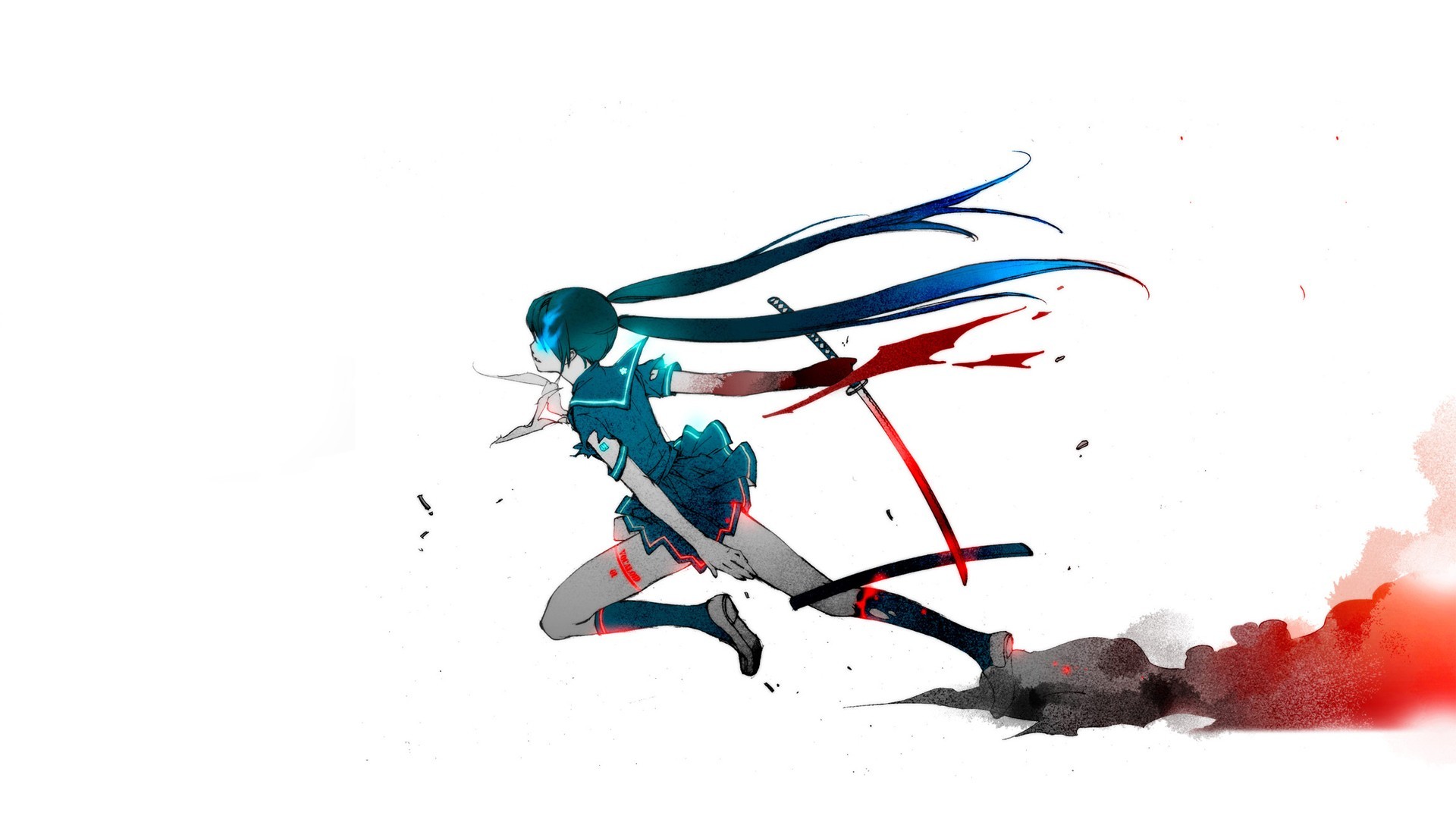 Anime 1920x1080 anime girls anime sword women with swords simple background white background women