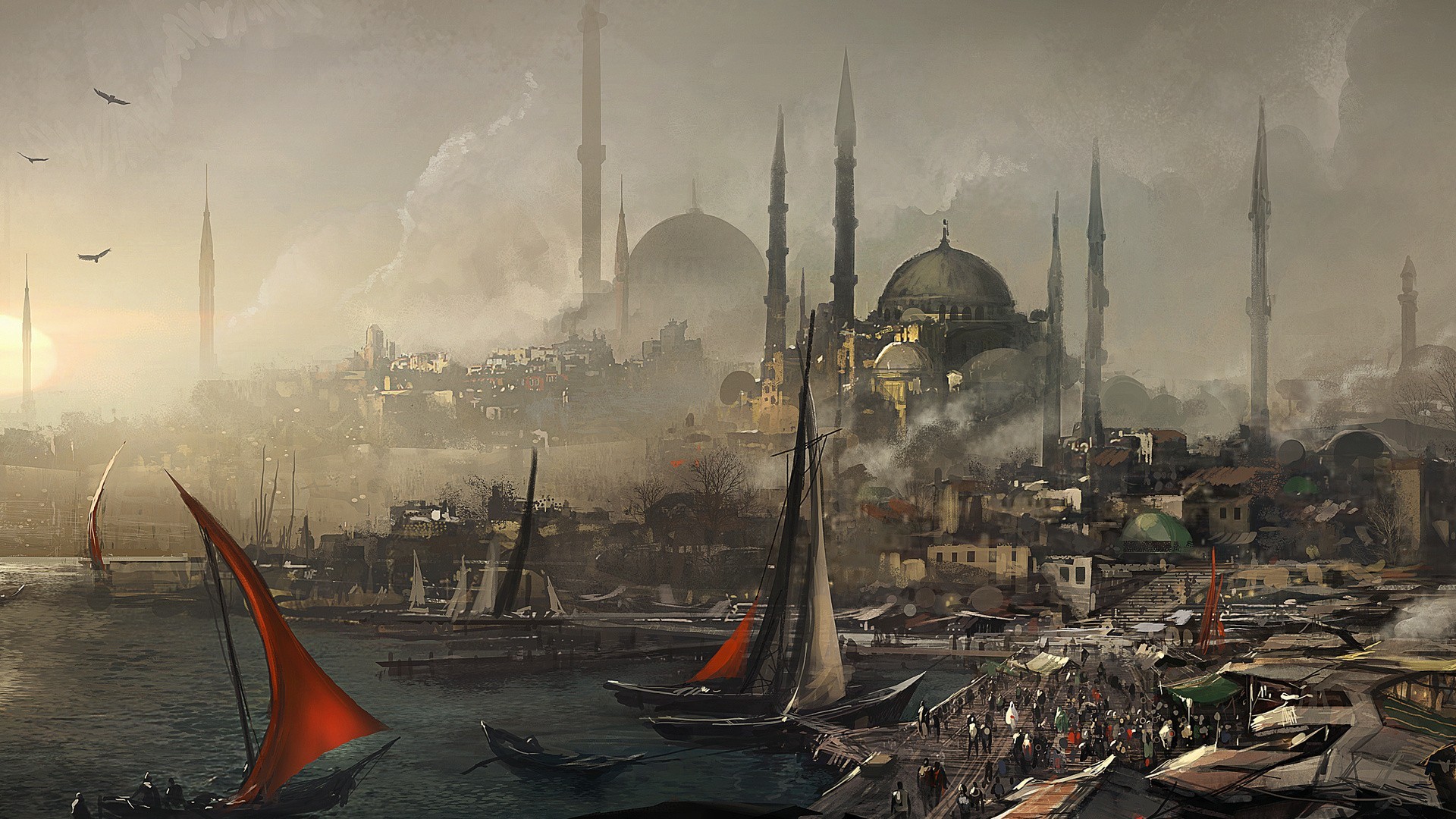 General 1920x1080 city artwork fantasy art Assassin's Creed