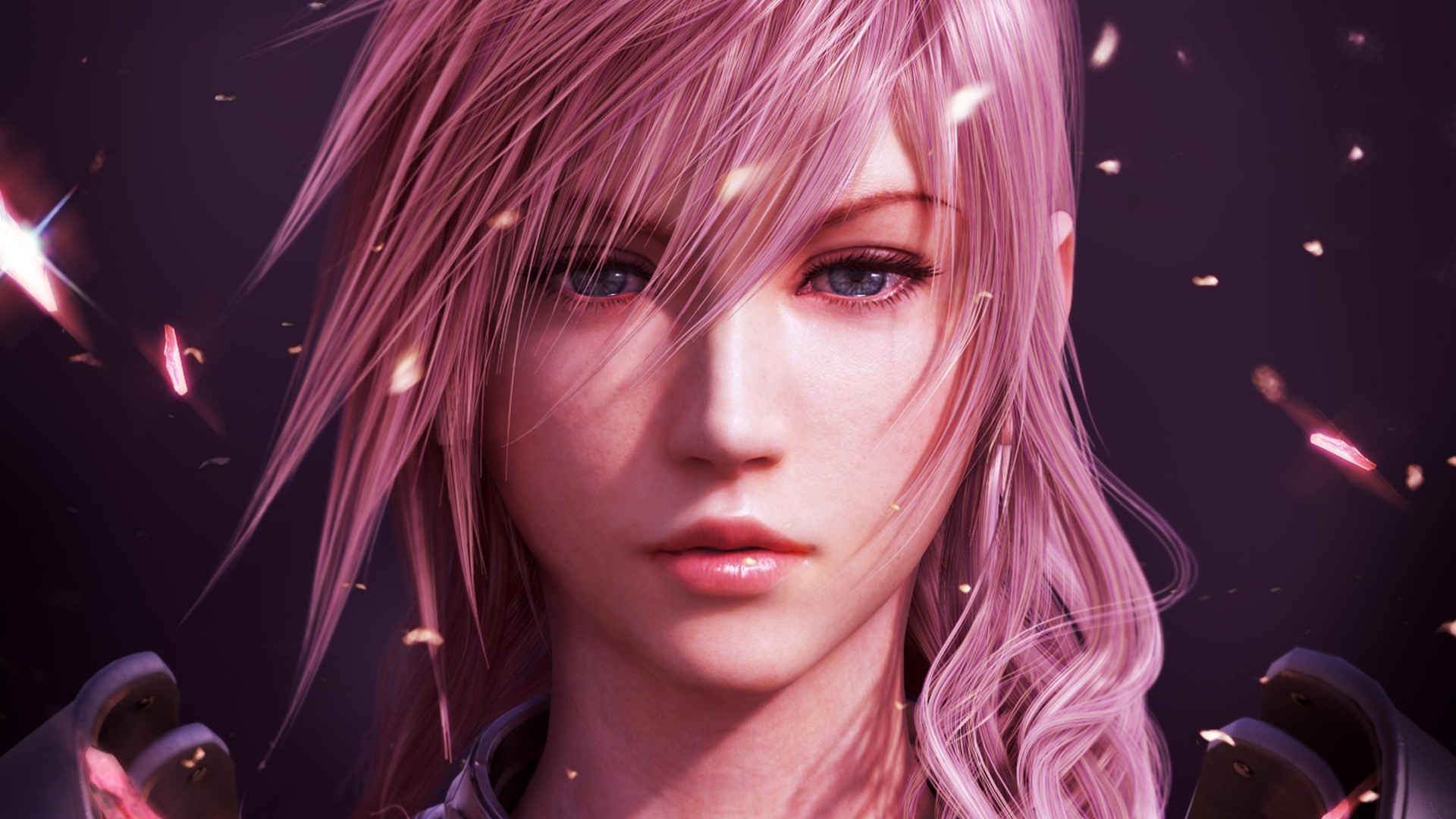 Anime 1920x1080 Final Fantasy pink hair video games video game art anime girls anime blue eyes face