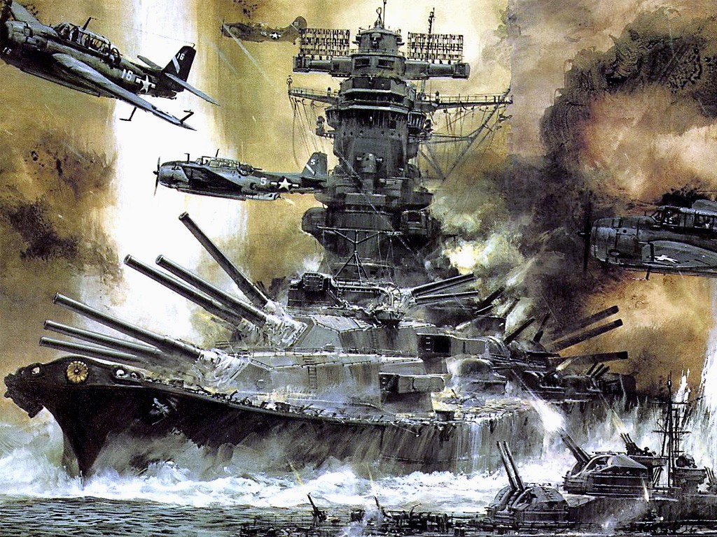 General 1024x768 World War II Battleships war ship military artwork military vehicle aircraft military aircraft warship vehicle yamato (ship) water