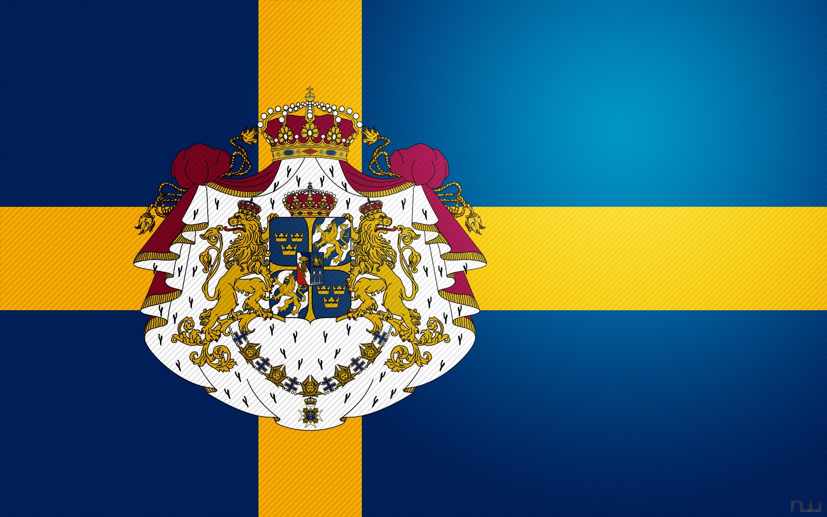 General 1680x1050 Sweden flag blue yellow National Emblem