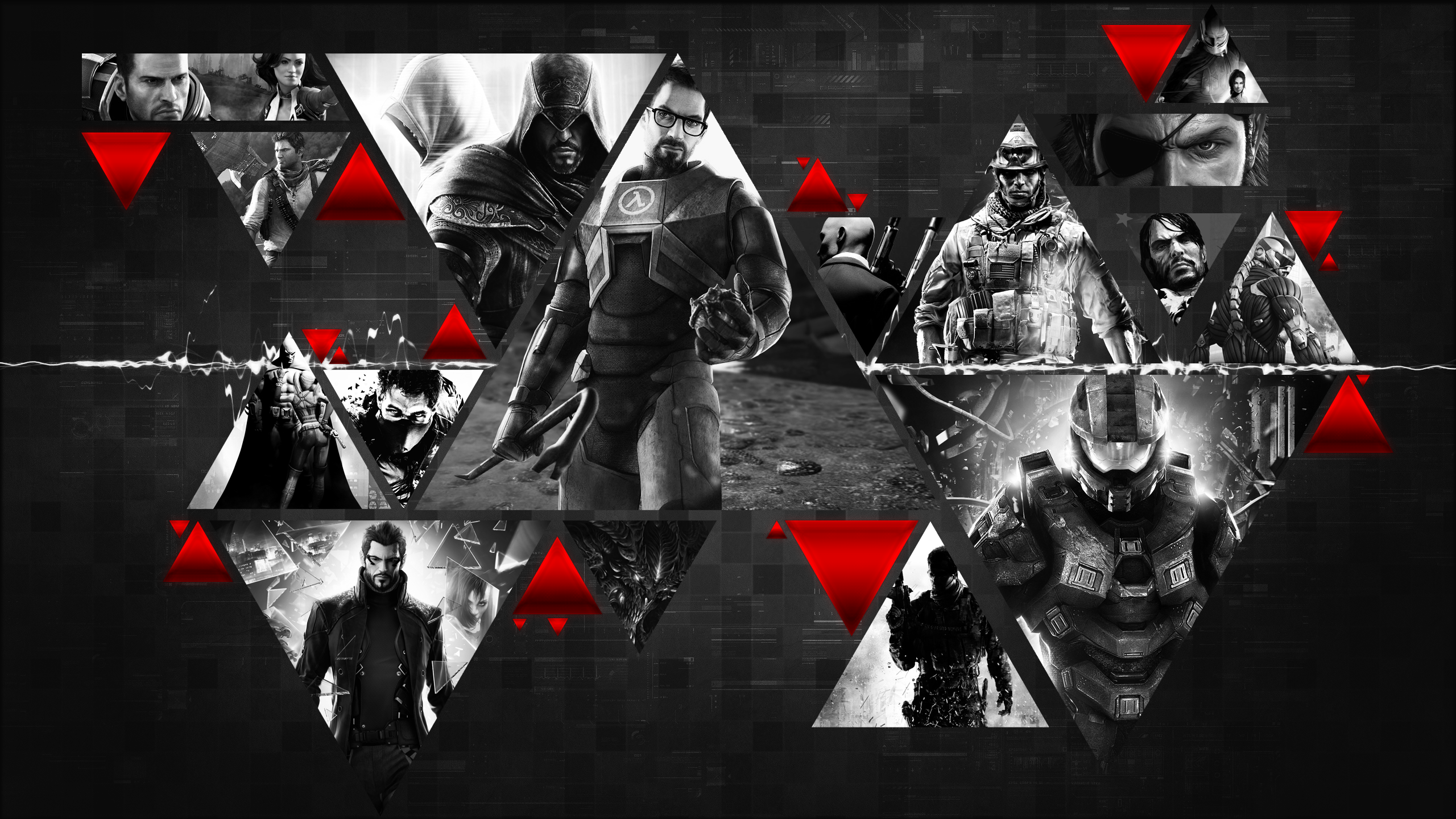 General 2560x1440 Batman: Arkham City Half-Life Assassin's Creed: Revelations Halo (game) Red Dead Redemption Hitman Call of Duty Metal Gear Solid Crysis video games Deus Ex: Human Revolution Star Wars Diablo III Mass Effect 2 Assassin's Creed artwork collage Batman: Arkham Asylum Mass Effect Crysis 3 Metal Gear Solid: Peace Walker Uncharted 3: Drake's Deception Battlefield 3 video game art Master Chief (Halo)
