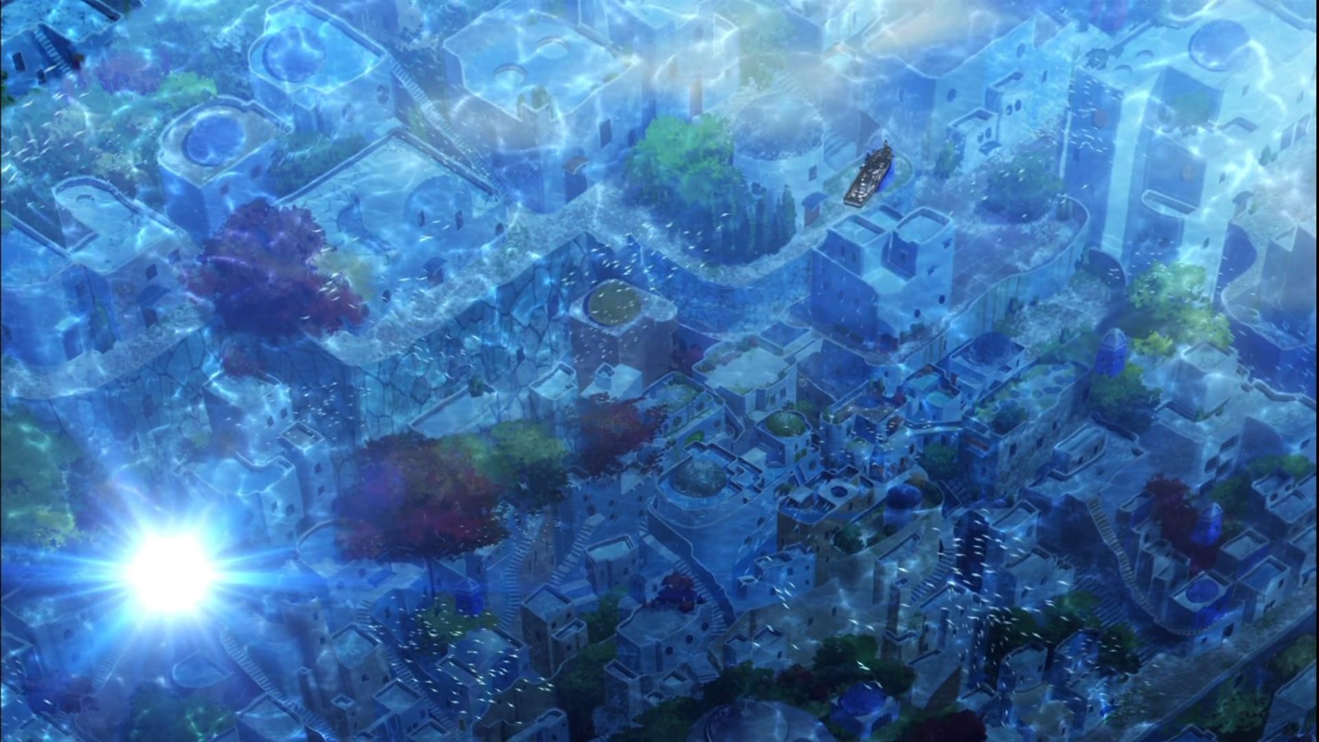 Anime 1920x1080 Nagi no Asukara sea city sunken cities anime underwater