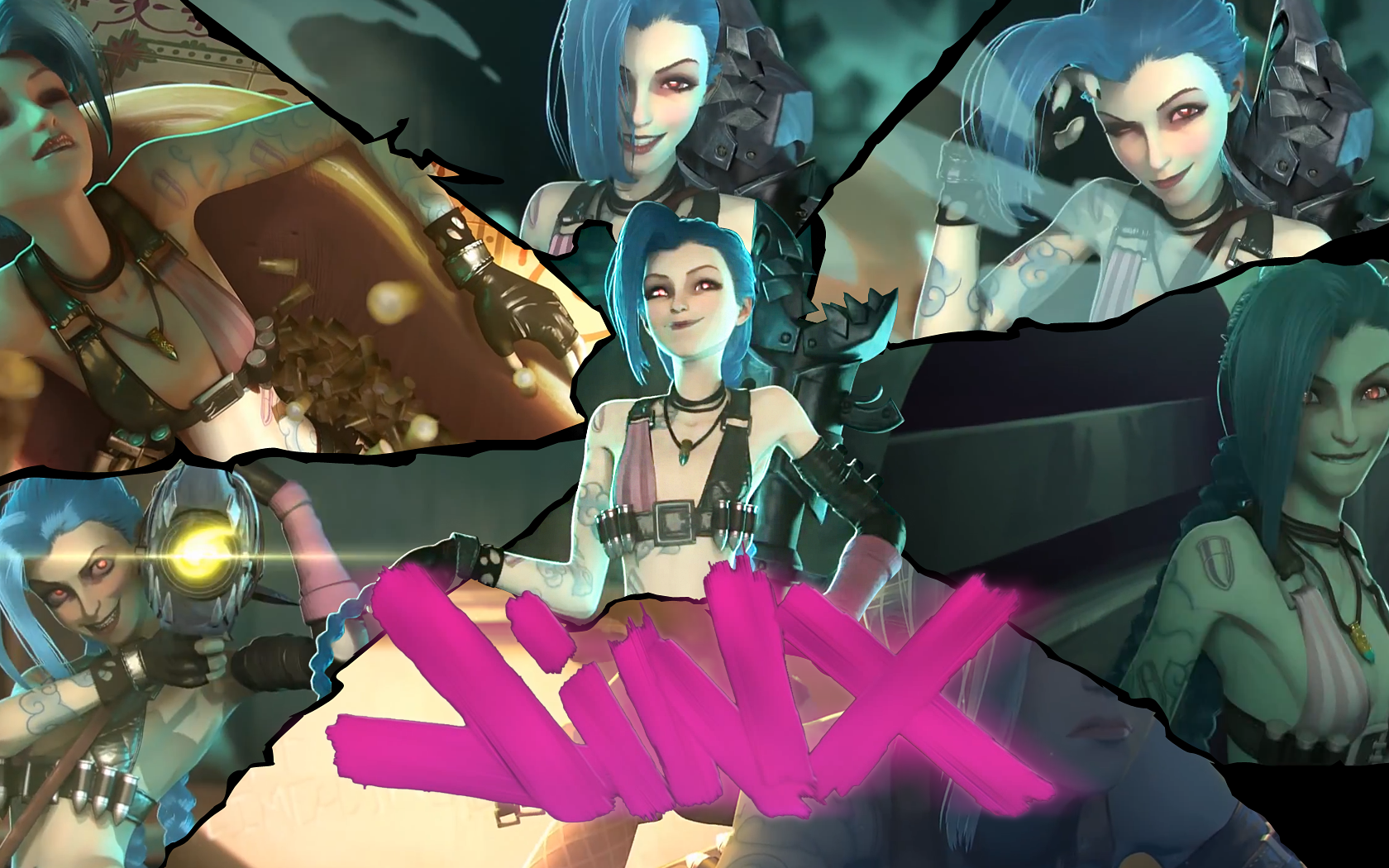 General 1680x1050 Jinx (League of Legends) League of Legends video games collage PC gaming video game girls video game characters