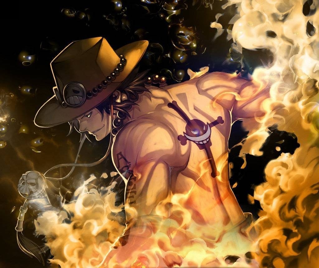 Anime 1024x860 One Piece hat fire Whitebeard pirates Portgas D. Ace anime