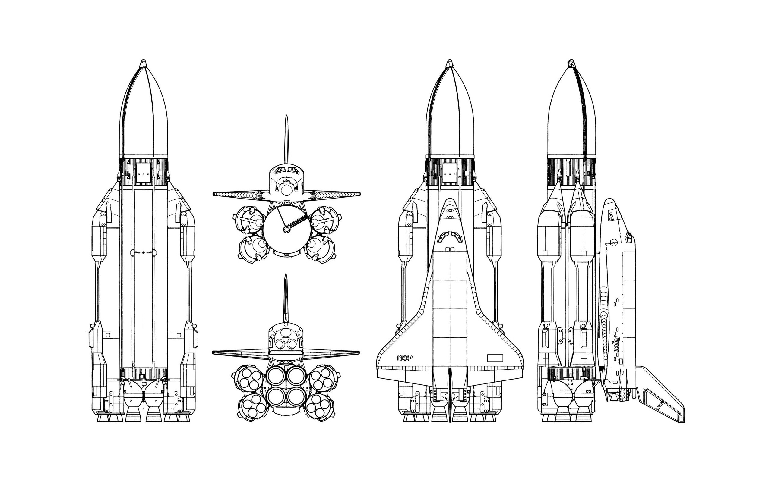 General 2560x1600 space shuttle USSR rocket simple background schematic Buran Energia vehicle white background Soviet Space Program