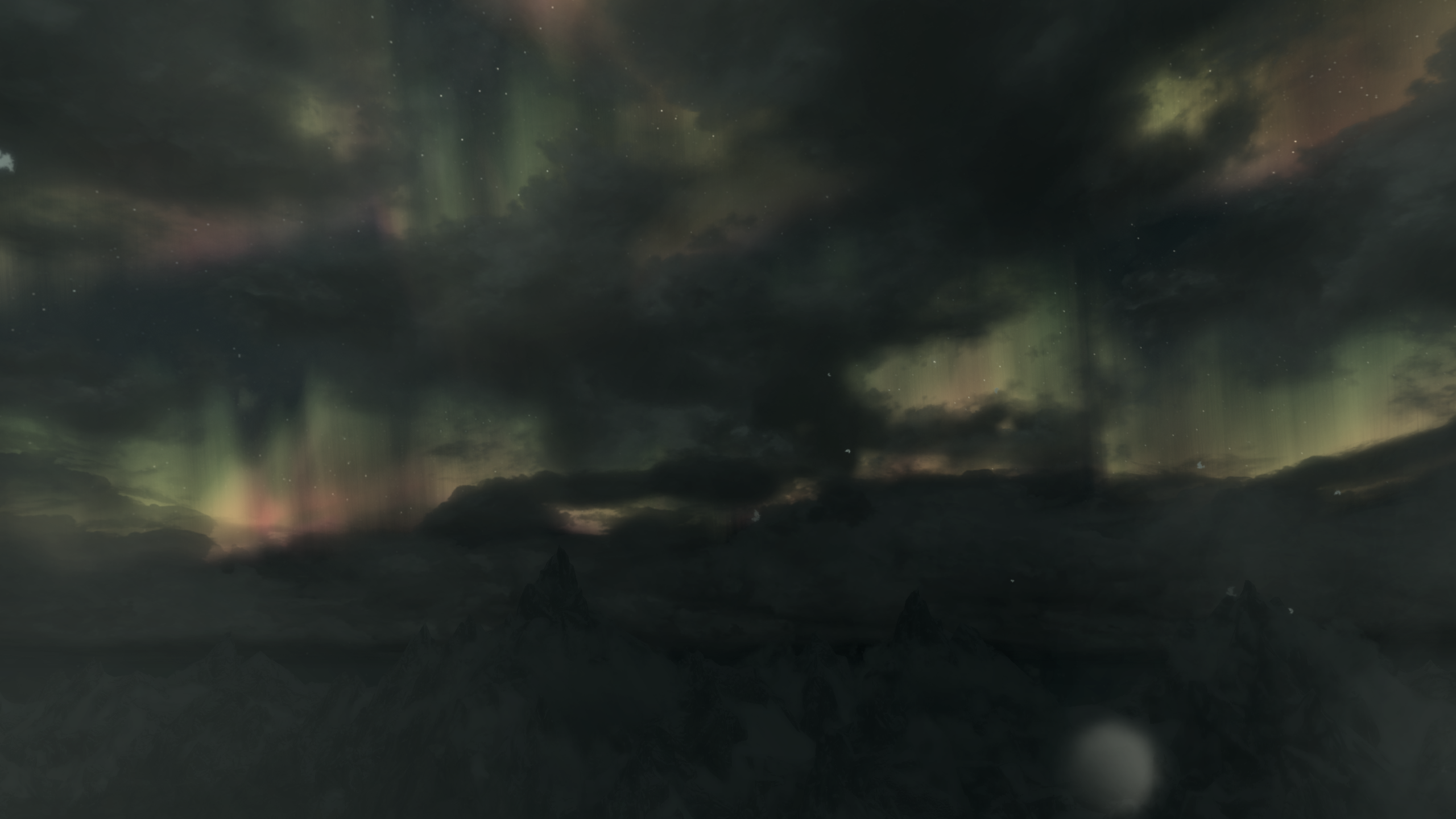 General 2560x1440 The Elder Scrolls V: Skyrim aurorae landscape clouds video games RPG screen shot PC gaming