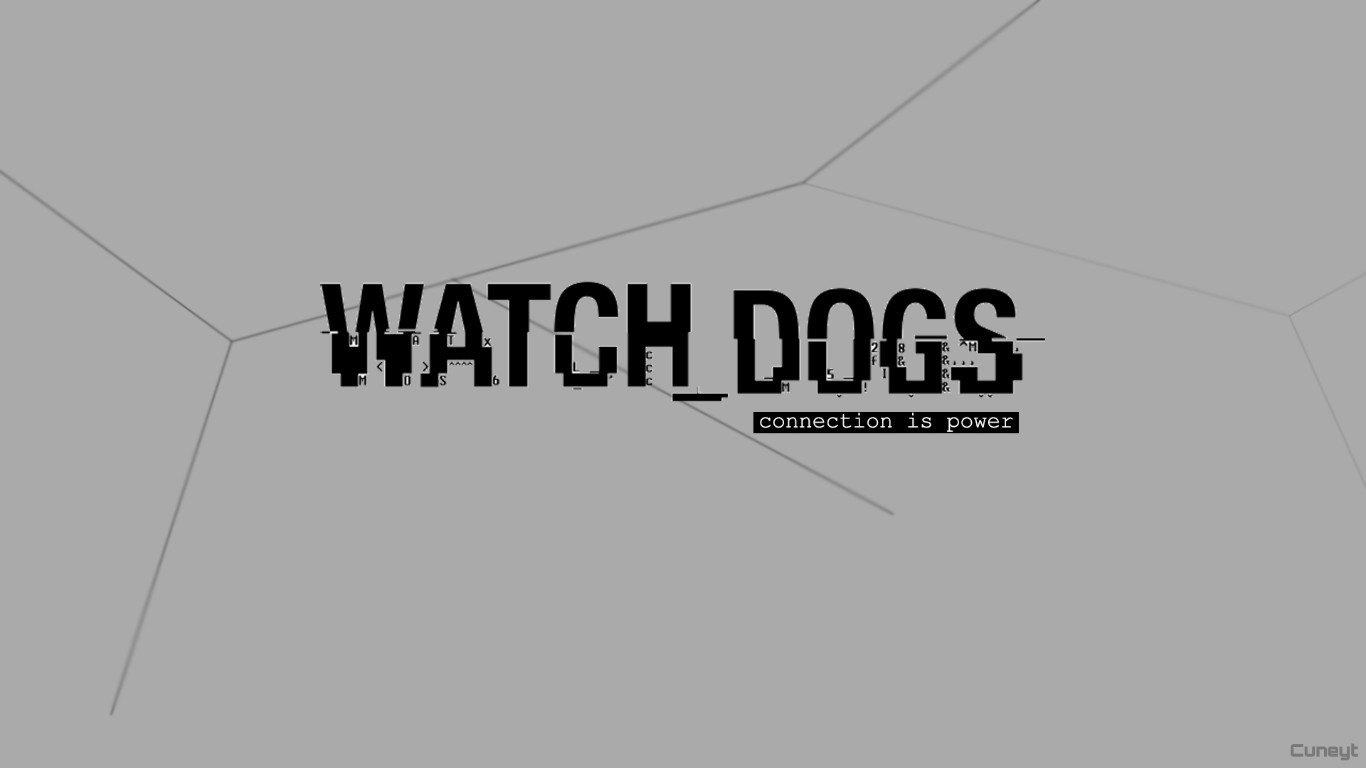 General 1366x768 video games Watch_Dogs video game art simple background