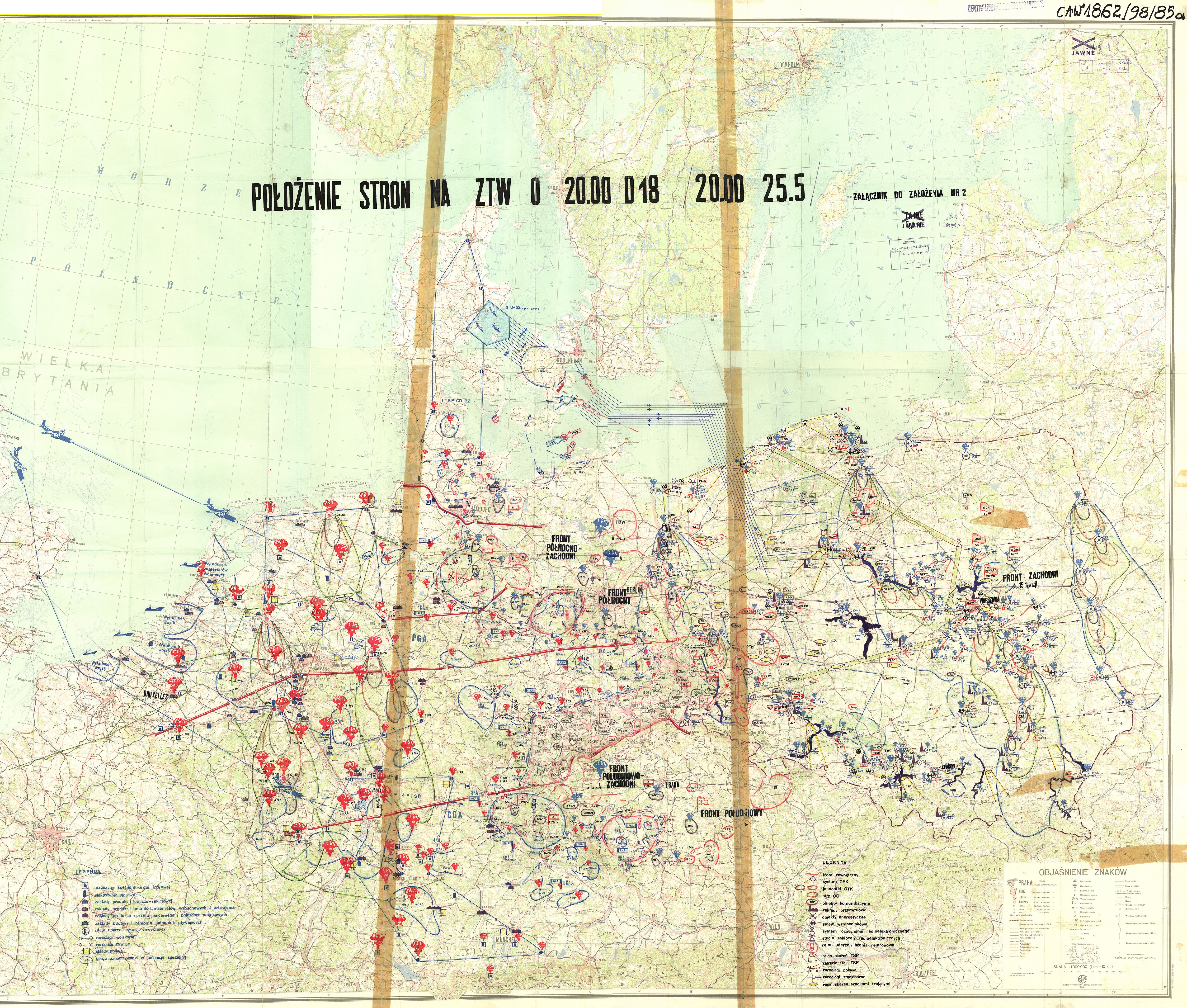 General 5000x4245 map war 1979 (Year) Poland Polish Armed Forces Warsaw Pact NATO simulation atomic bomb nuclear Europe Cold War Polish old map digital art