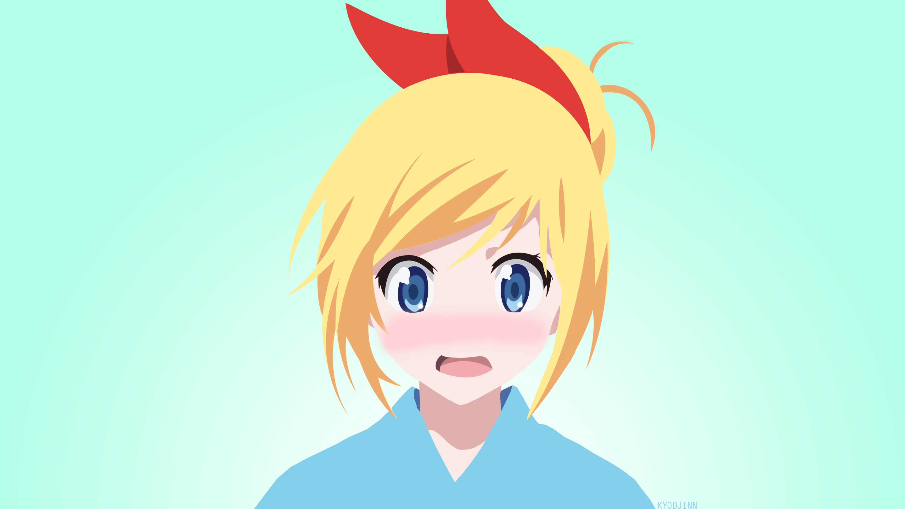 Anime 2876x1618 anime Kirisaki Chitoge blushing anime girls anime vectors Nisekoi simple background face blue eyes open mouth looking at viewer