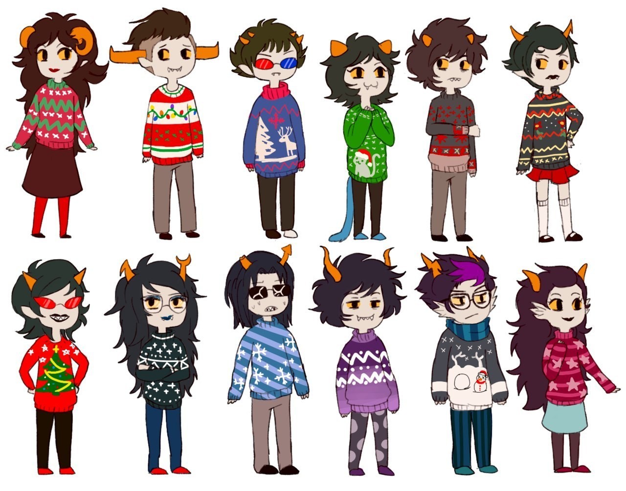 General 1280x1004 Homestuck anime Web Comic collage comic art simple background white background