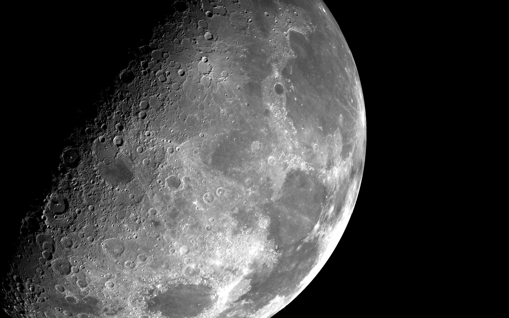 General 1680x1050 Moon space monochrome crater