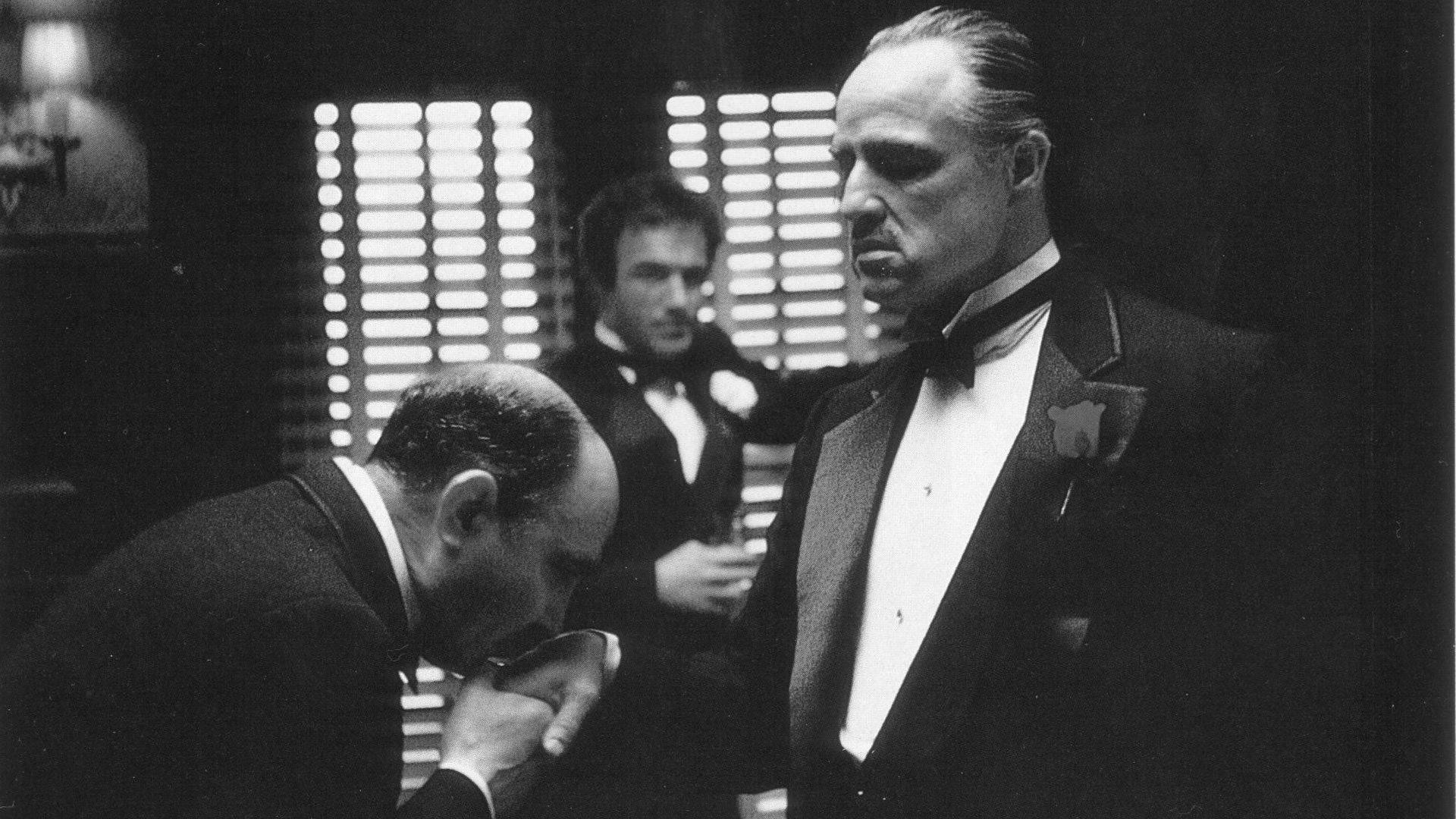 People 1920x1080 The Godfather monochrome film stills Marlon Brando Mafia movies Vito Corleone gangster men