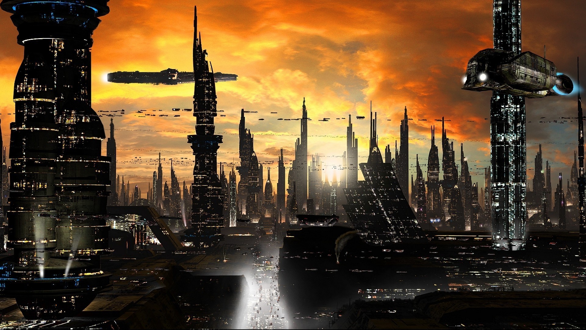 General 1920x1080 science fiction digital art artwork futuristic city cityscape