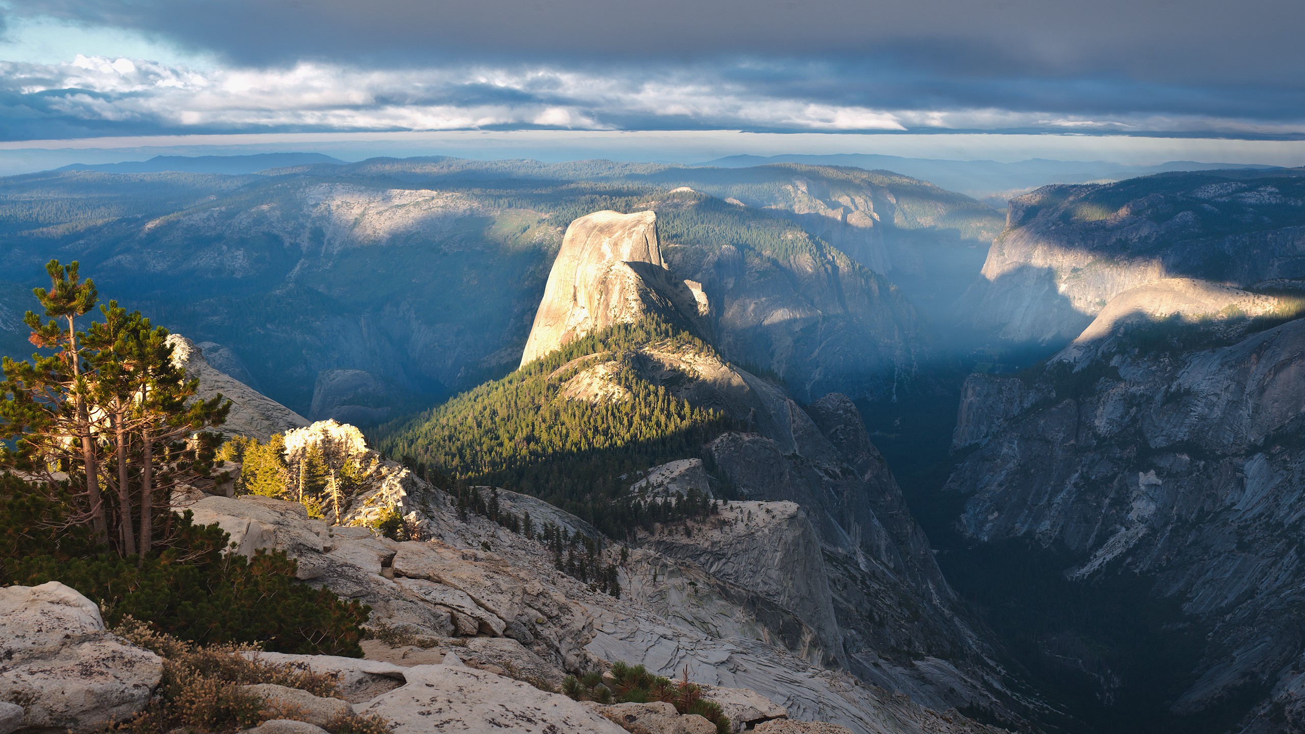 General 2560x1440 landscape Yosemite National Park gorge mountains valley California USA Half Dome
