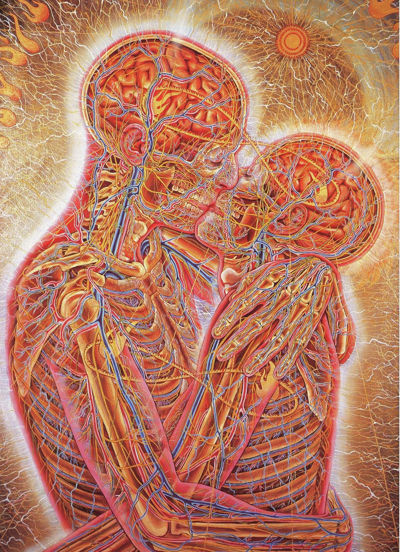 General 1275x1754 anatomy couple kissing artwork men women brain Aex Grey