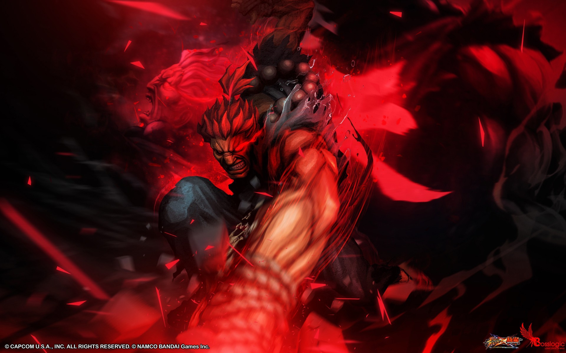 General 1920x1200 CGI video games video game art BANDAI NAMCO Entertainment Street Fighter video game men video game warriors Akuma Street Fighter Alpha red