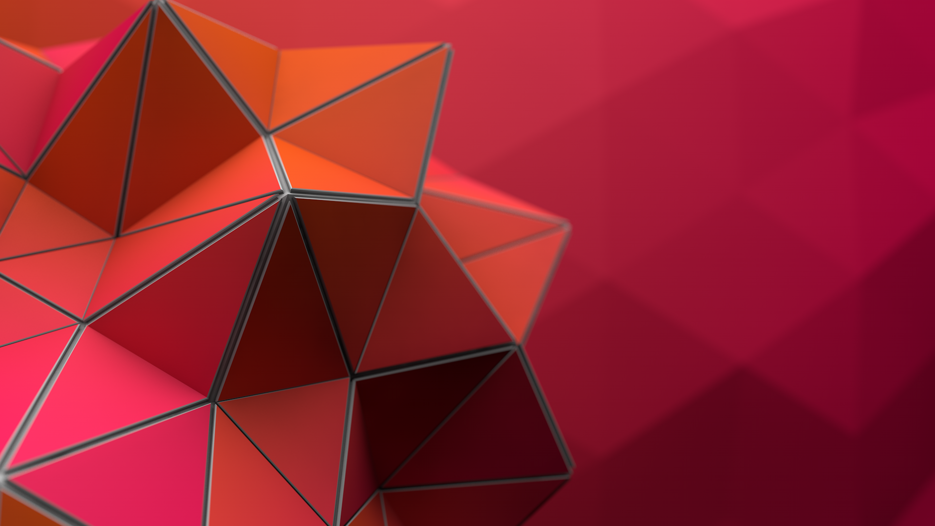 General 1920x1080 geometry abstract low poly DeviantArt geometric figures red background digital art 3D Abstract red