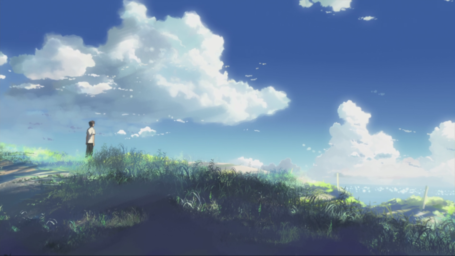 Anime 1920x1080 5 Centimeters Per Second Makoto Shinkai  anime sky outdoors standing alone clouds