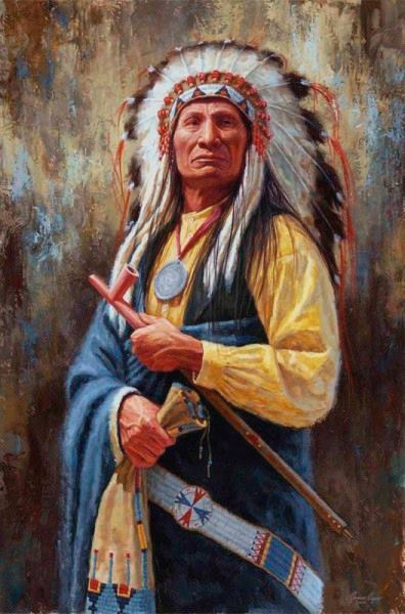 General 1584x2400 Native Americans men artwork