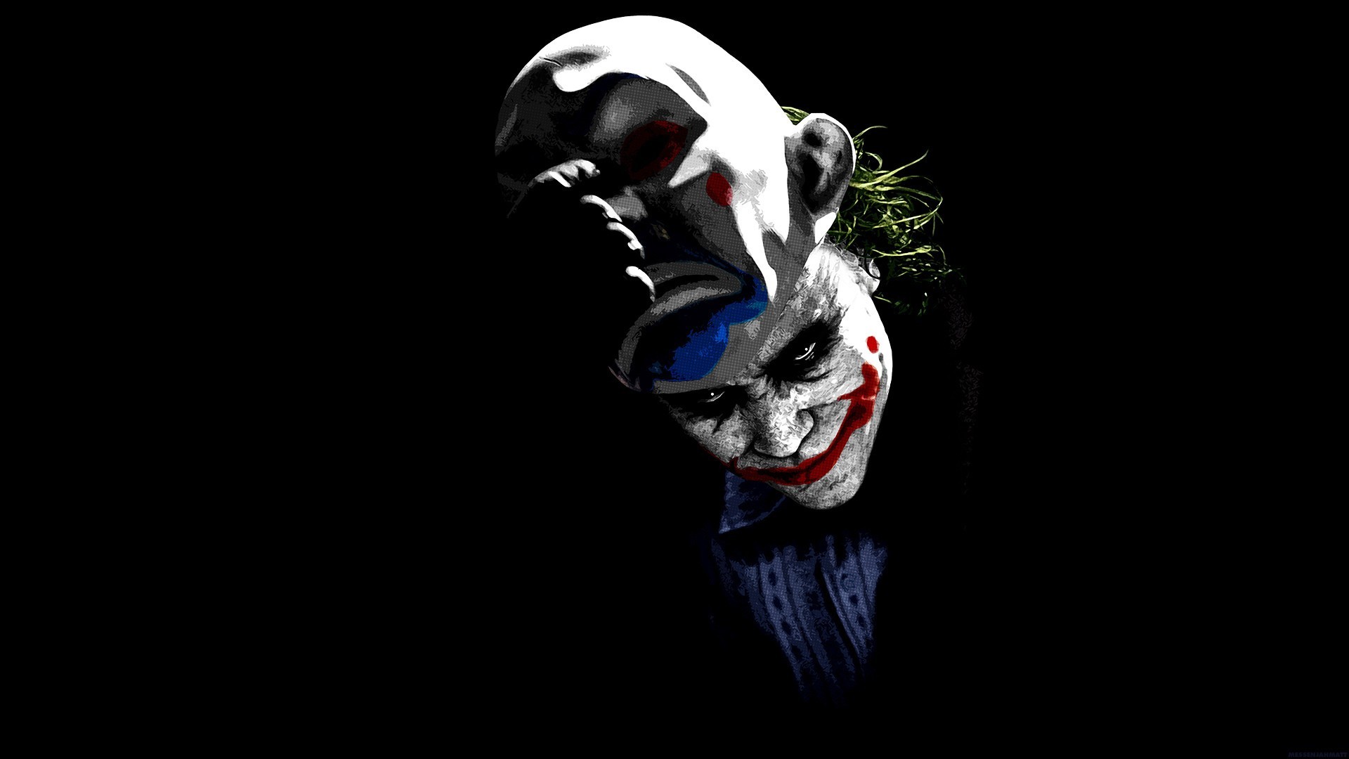 General 1920x1080 Joker Batman mask The Dark Knight artwork Heath Ledger actor deceased Australian DC Comics Warner Brothers Christopher Nolan