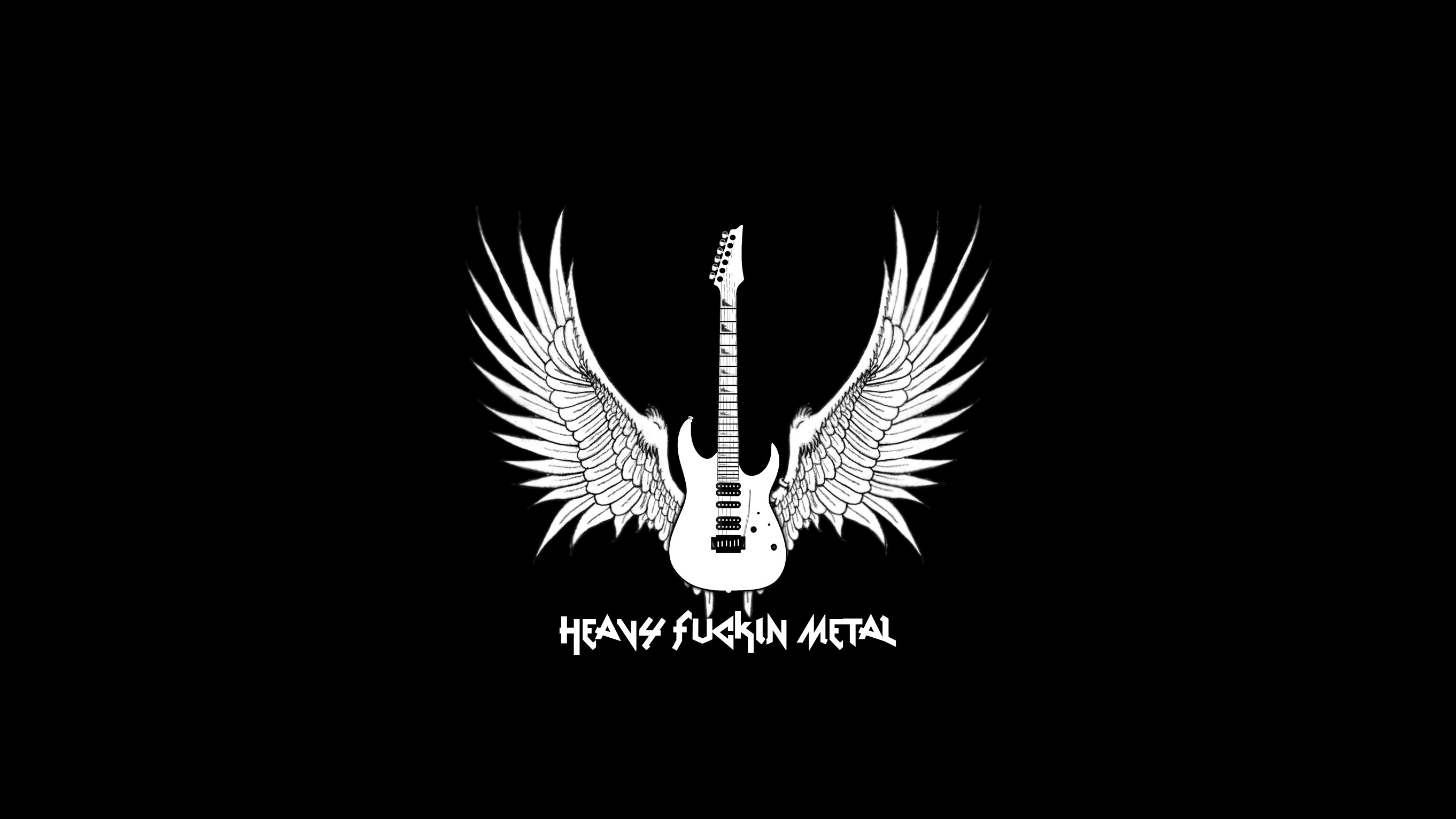 General 2724x1532 heavy metal music minimalism omerddd simple background guitar musical instrument black background wings fuck