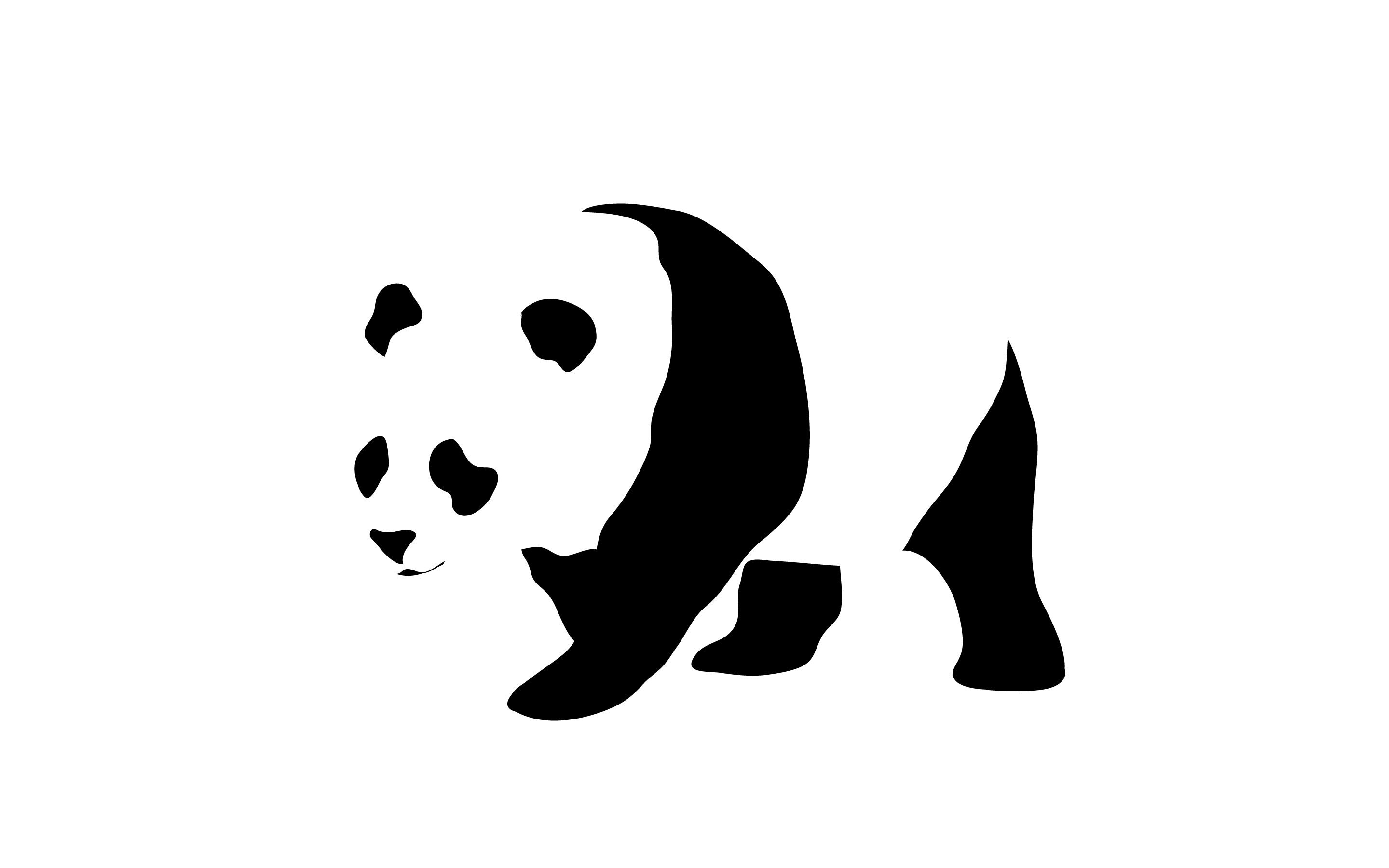 General 2880x1800 minimalism panda animals mammals bears simple background white background white