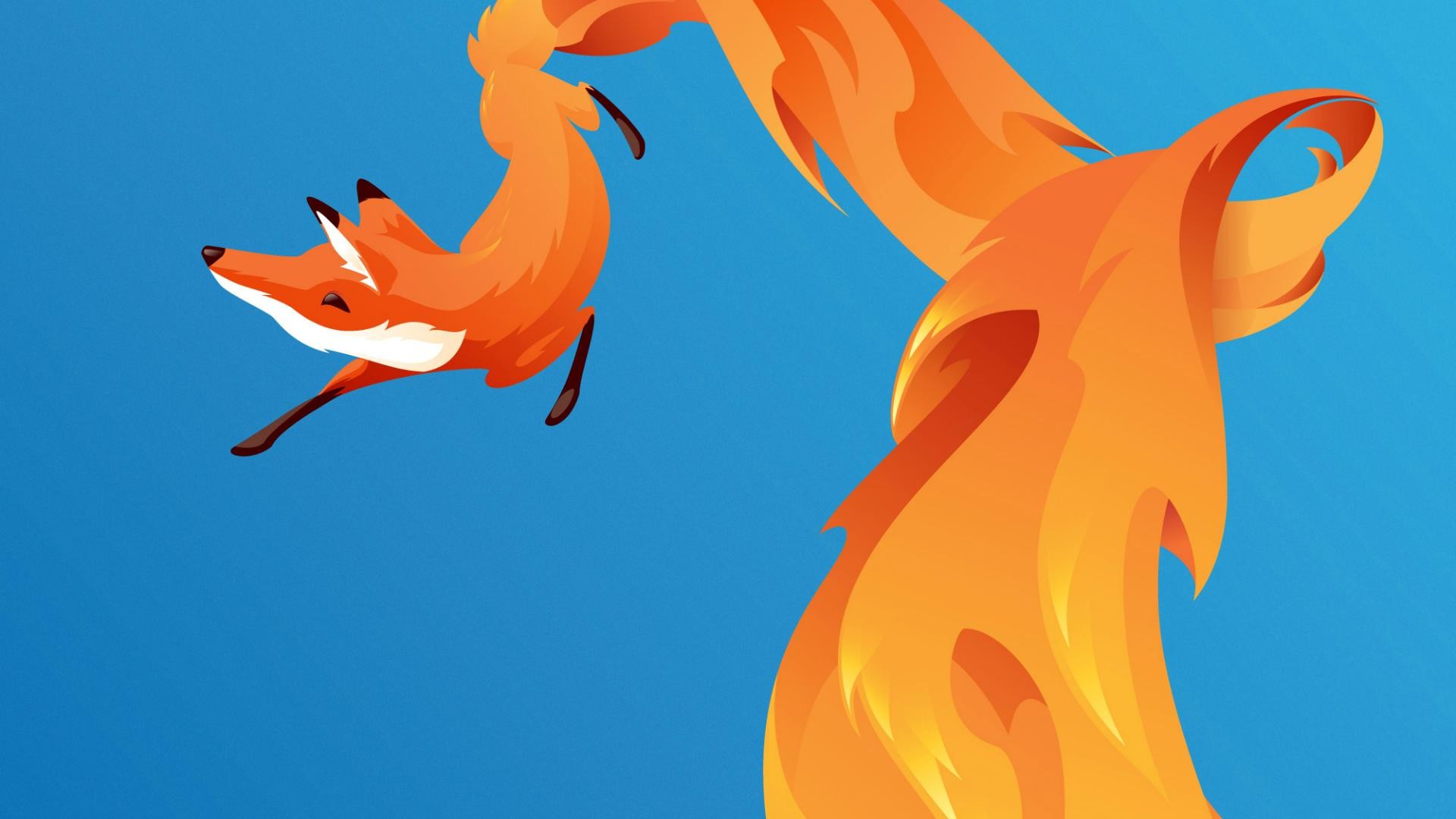 General 1920x1080 Mozilla Firefox blue background simple background fox orange blue Software