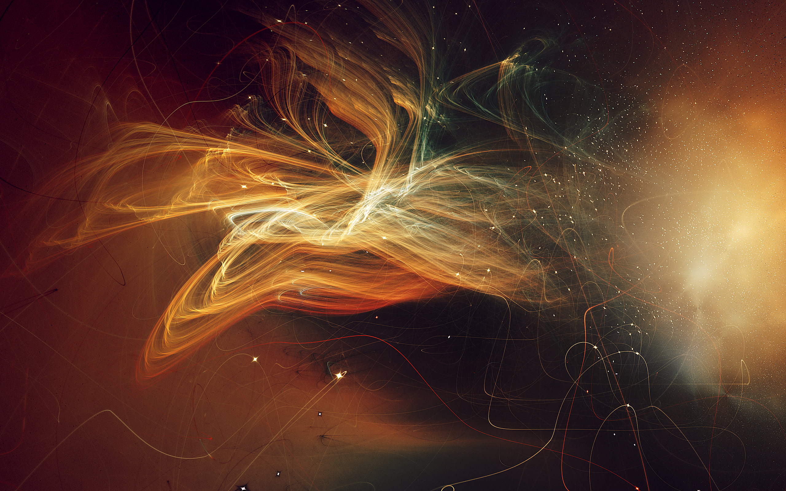 General 2560x1600 digital art space universe stars light trails abstract nebula shapes swirls