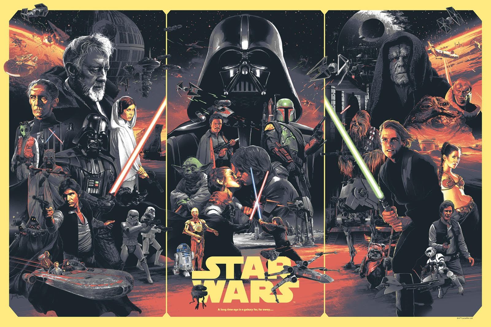 General 1600x1067 movie poster Star Wars Leia Organa Darth Vader Luke Skywalker Han Solo stormtrooper Yoda Boba Fett Ewok R2-D2 Obi-Wan Kenobi collage Star Wars Heroes Star Wars Villains science fiction movies