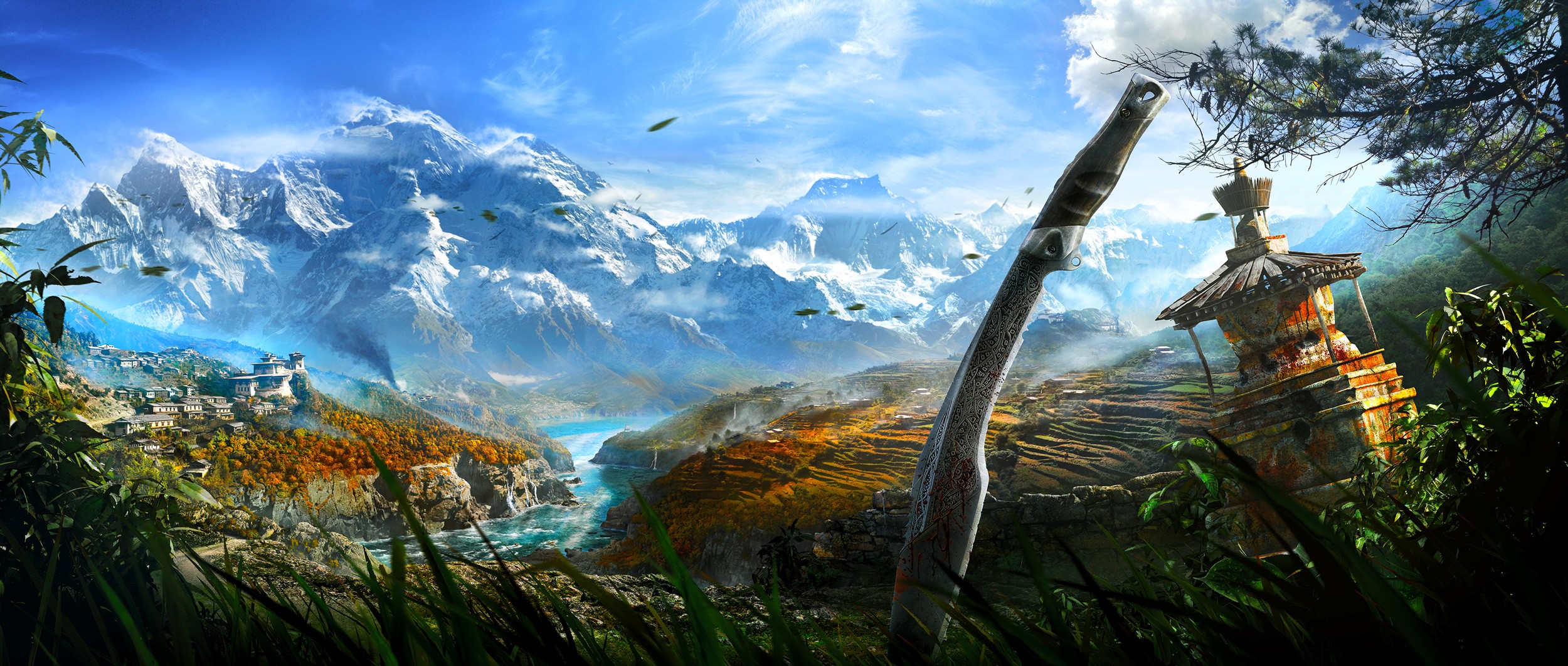 General 2500x1062 video games Far Cry 4 video game landscape video game art Ubisoft
